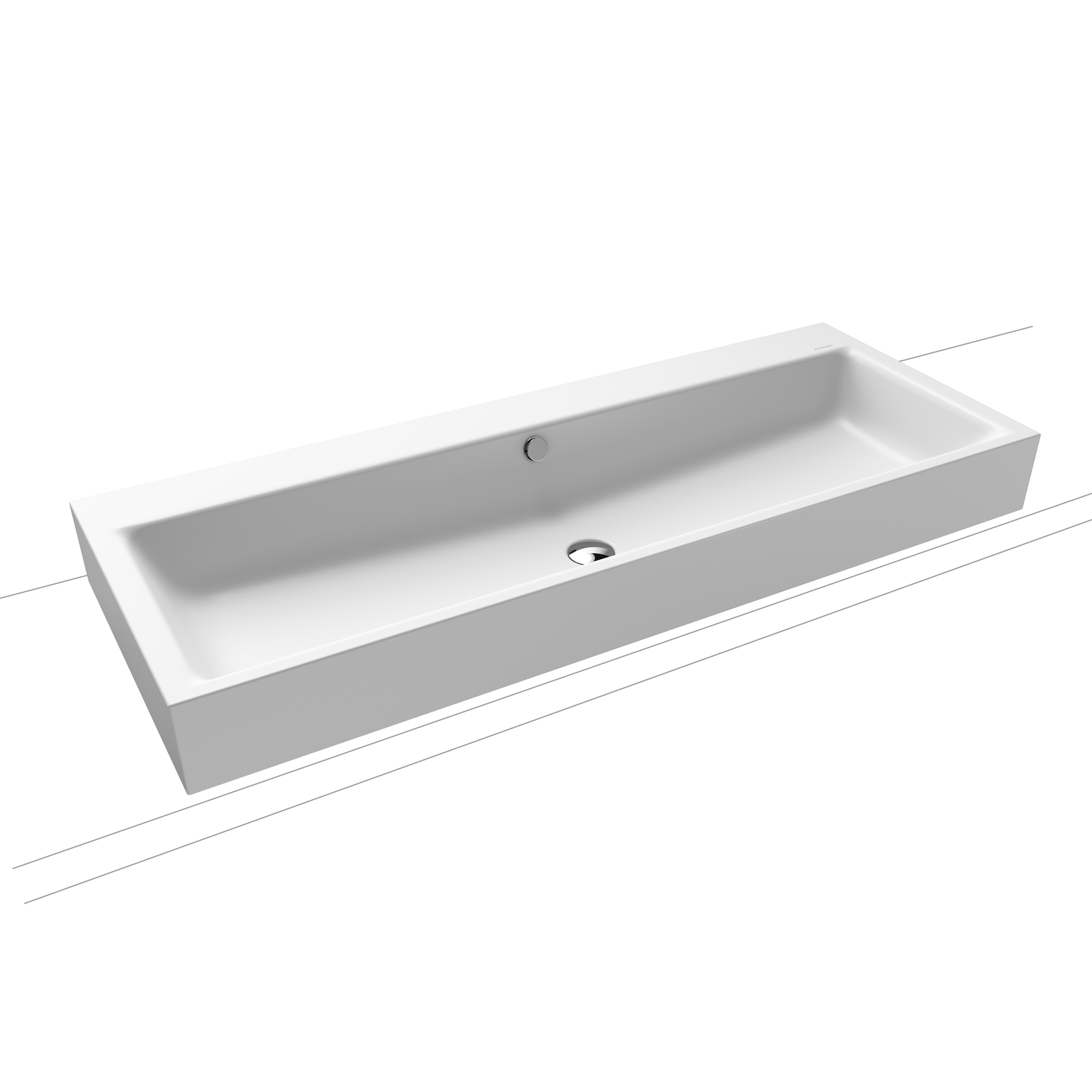 Puro countertop double washbasin alpine white matt