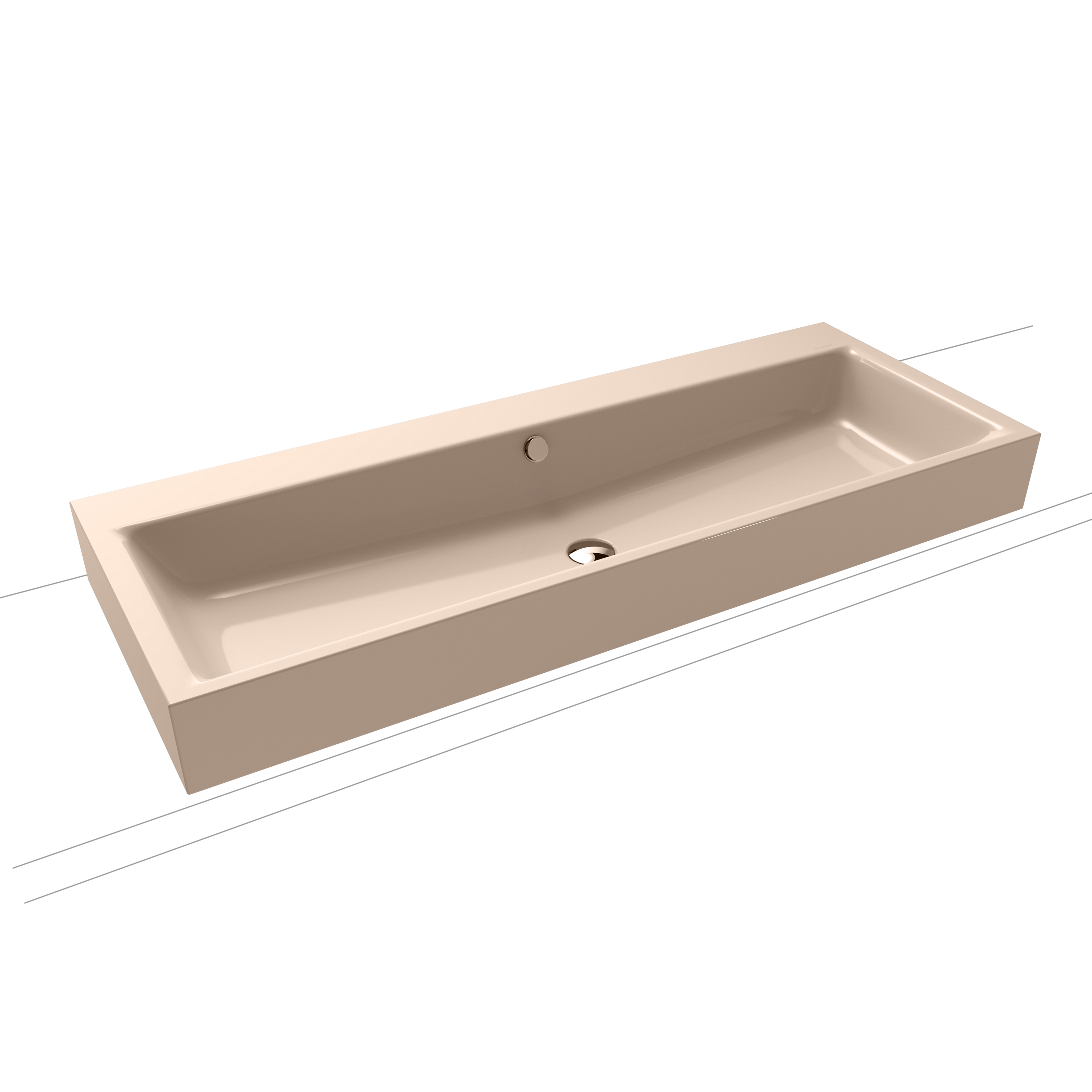 Puro countertop double washbasin bahamabeige