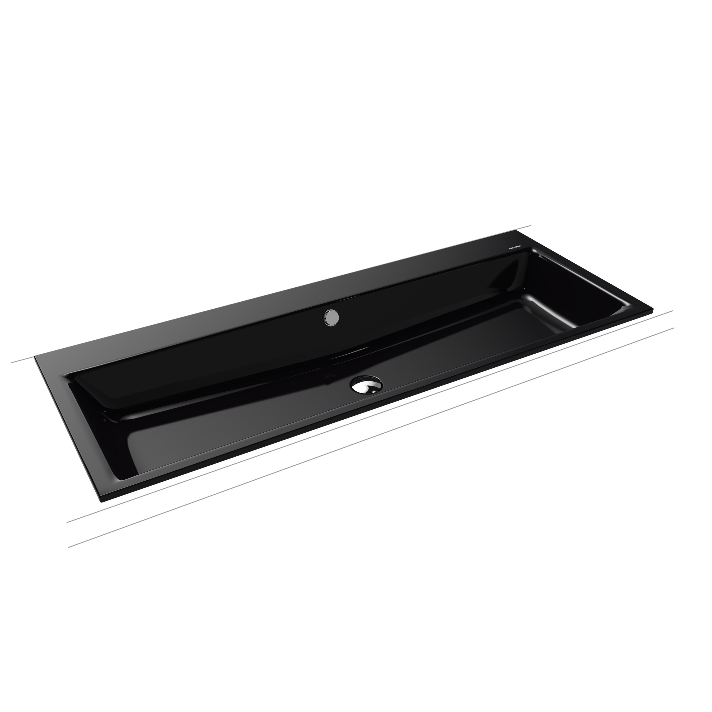 Puro built-in double washbasin black