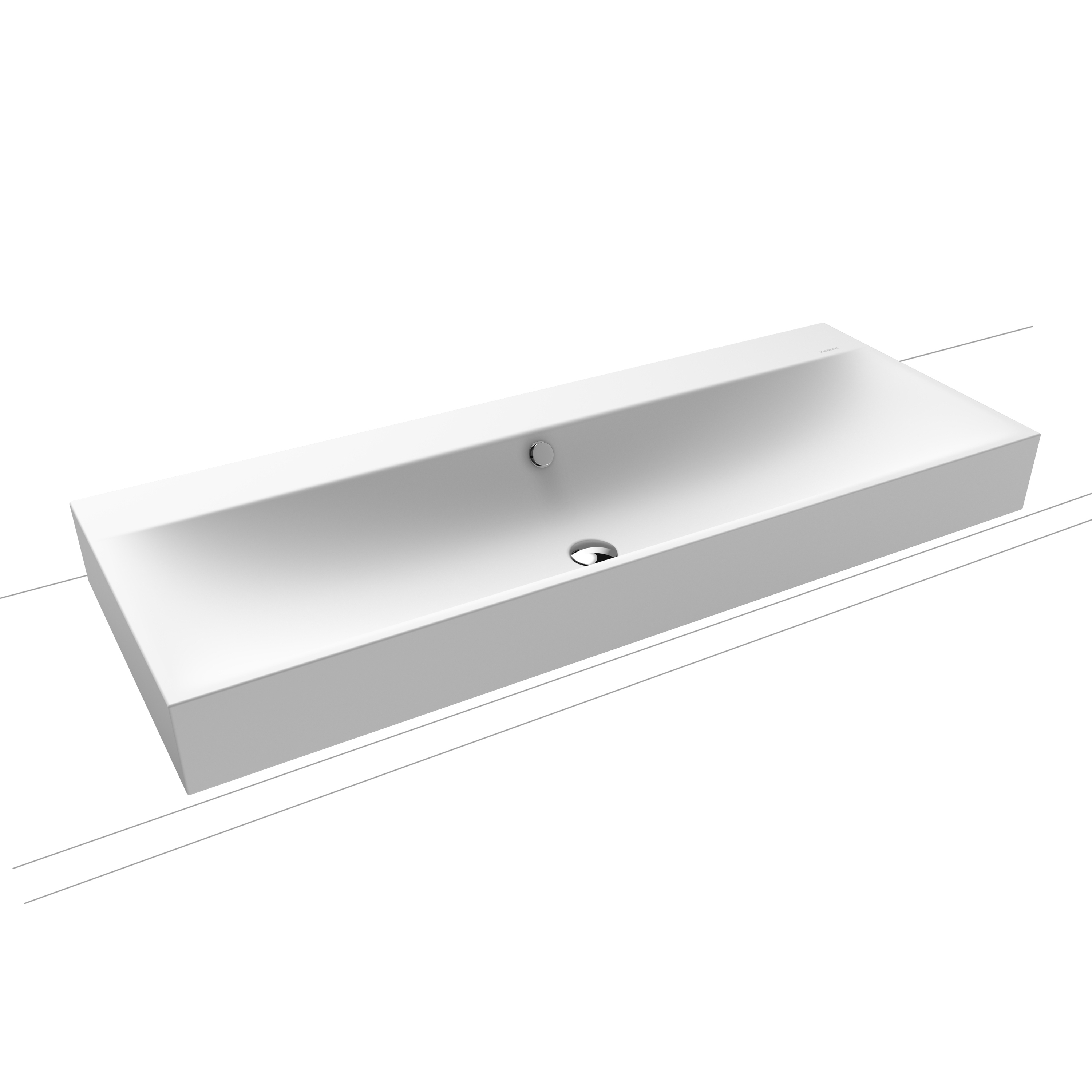 Display product Silenio countertop double washbasin 120 mm alpine white matt from manufacturer Kaldewei