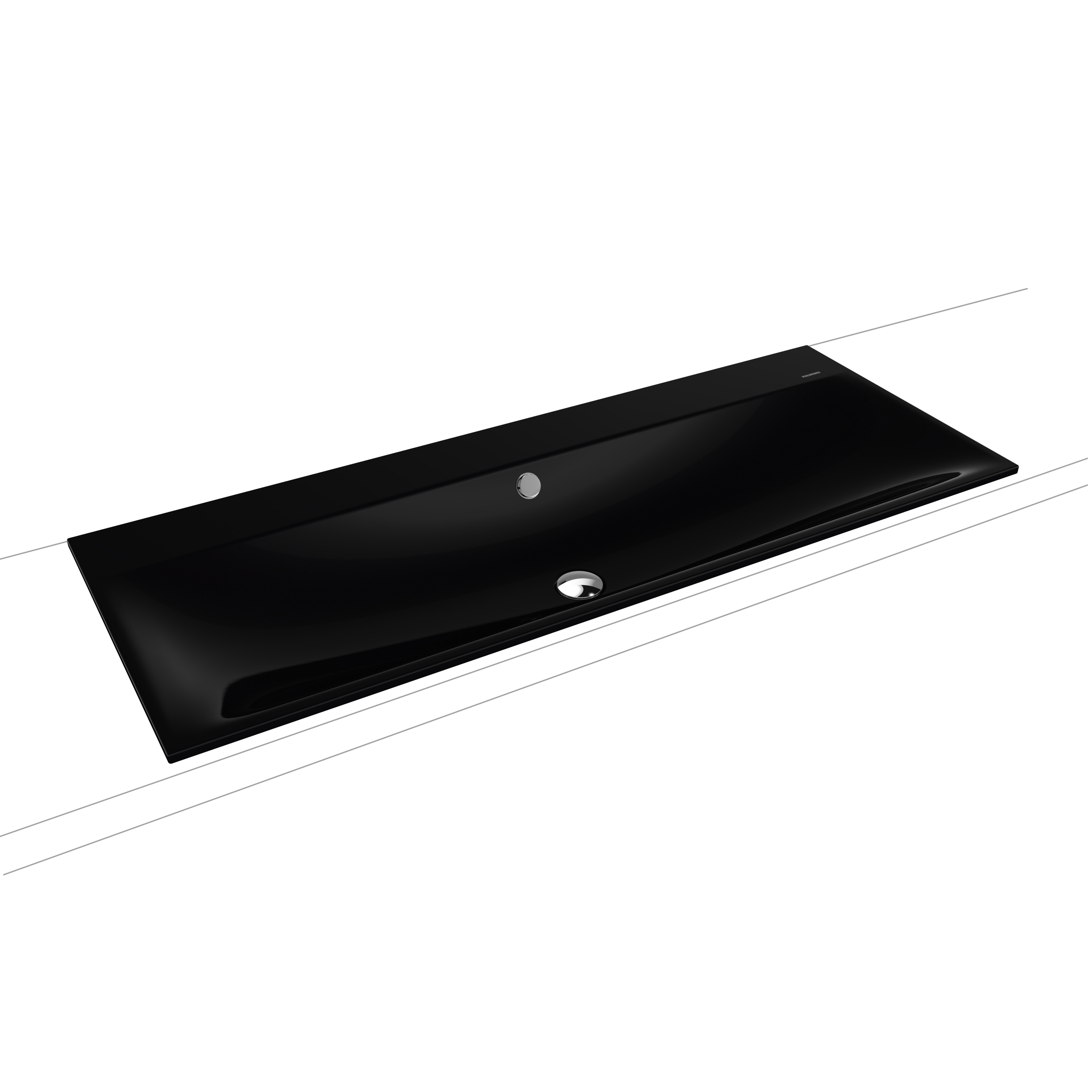 Silenio built-in double washbasin black