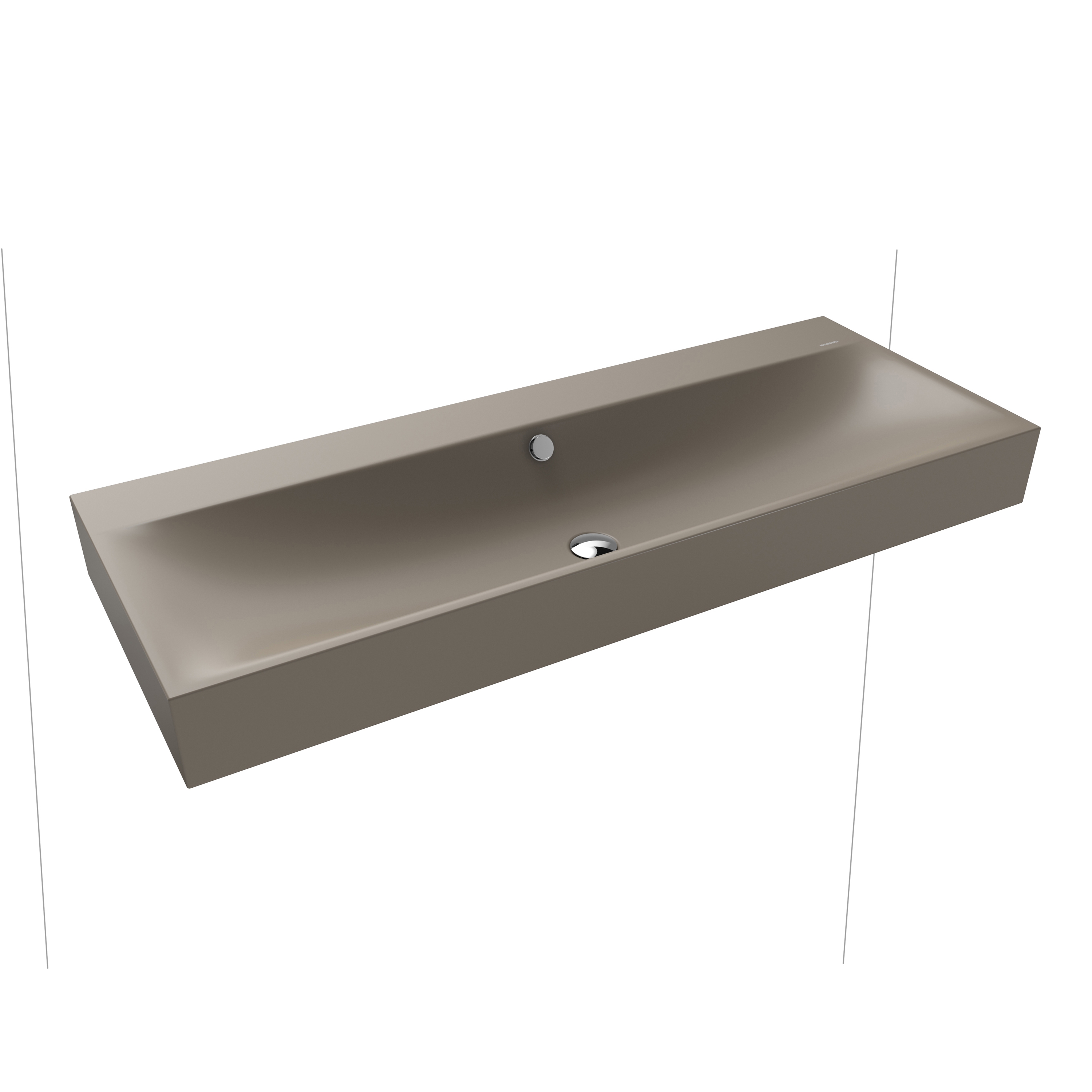 Silenio Doppel- Unterbauwaschtisch warm grey 60