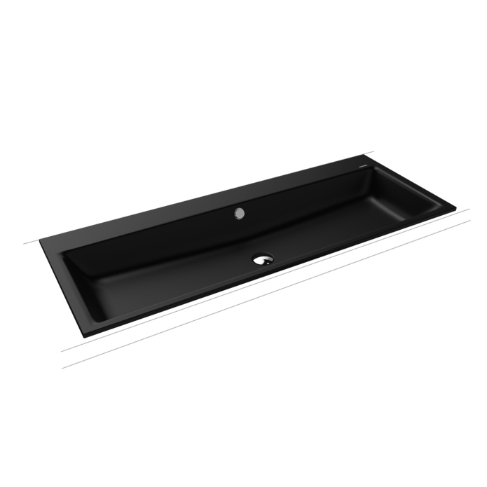 Puro Built-in double washbasin black matt 100