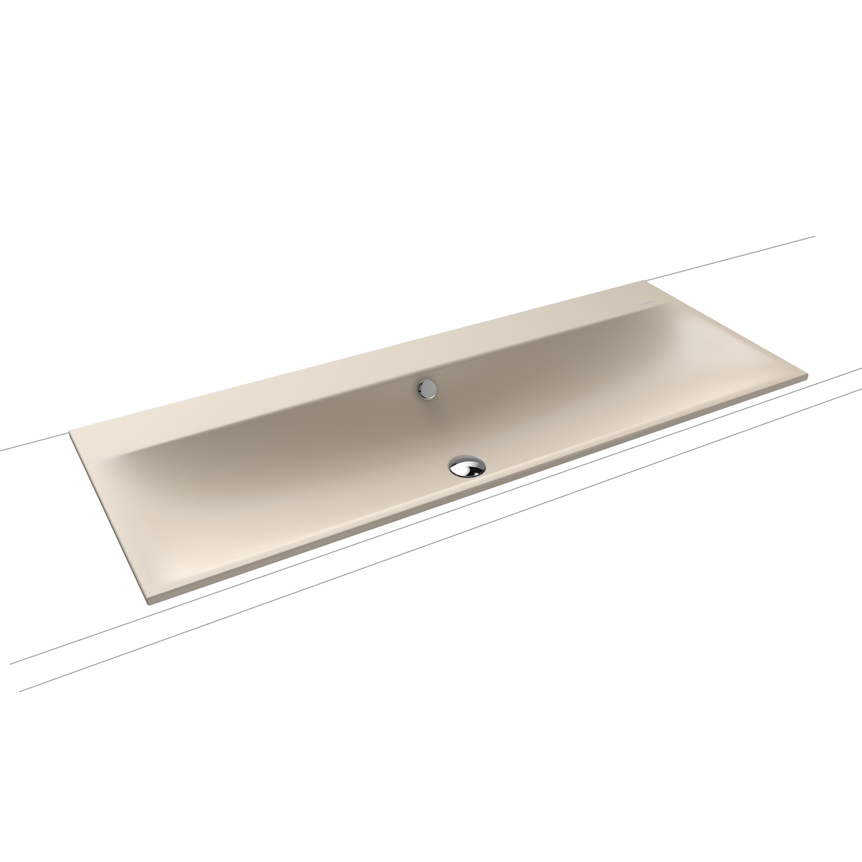 Silenio built-in double washbasin warm beige 20