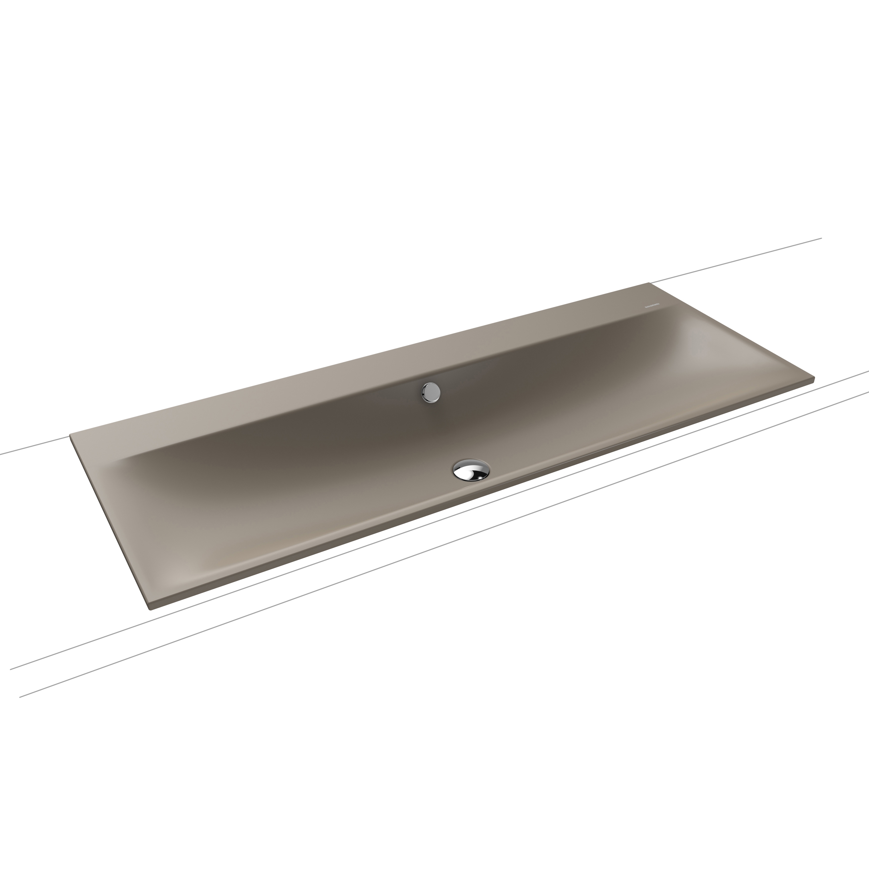 Silenio built-in double washbasin warm grey 60