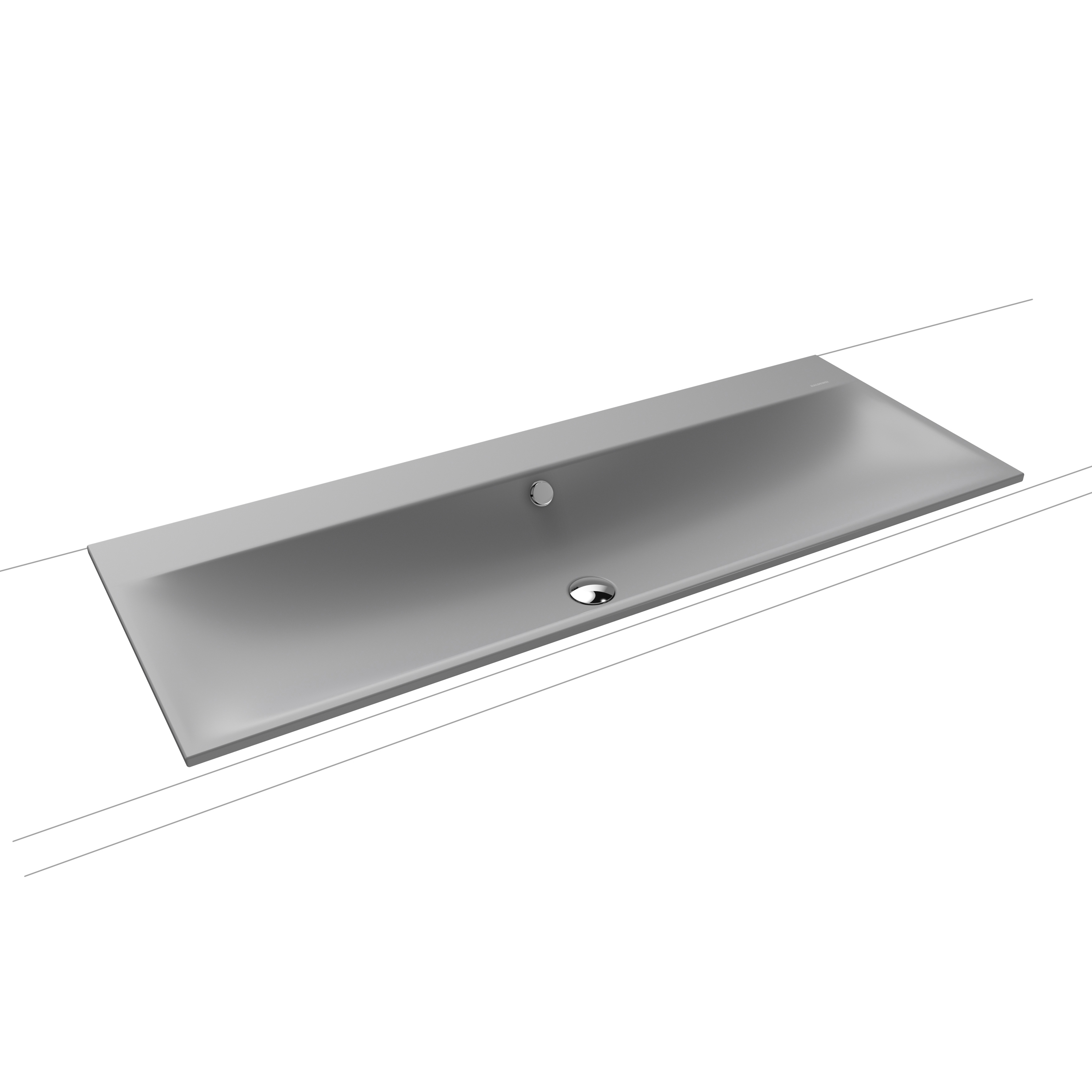 Silenio built-in double washbasin cool grey 30
