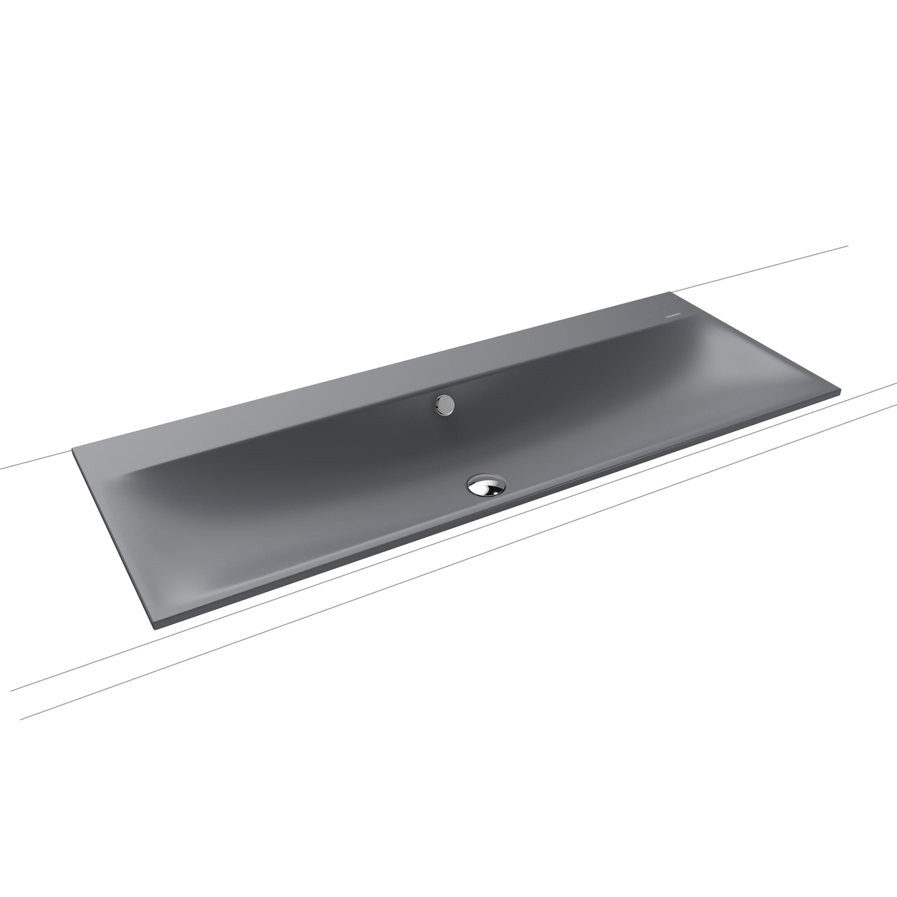 Silenio built-in double washbasin cool grey 70