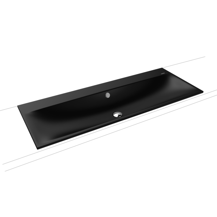 Silenio built-in double washbasin black matt 100