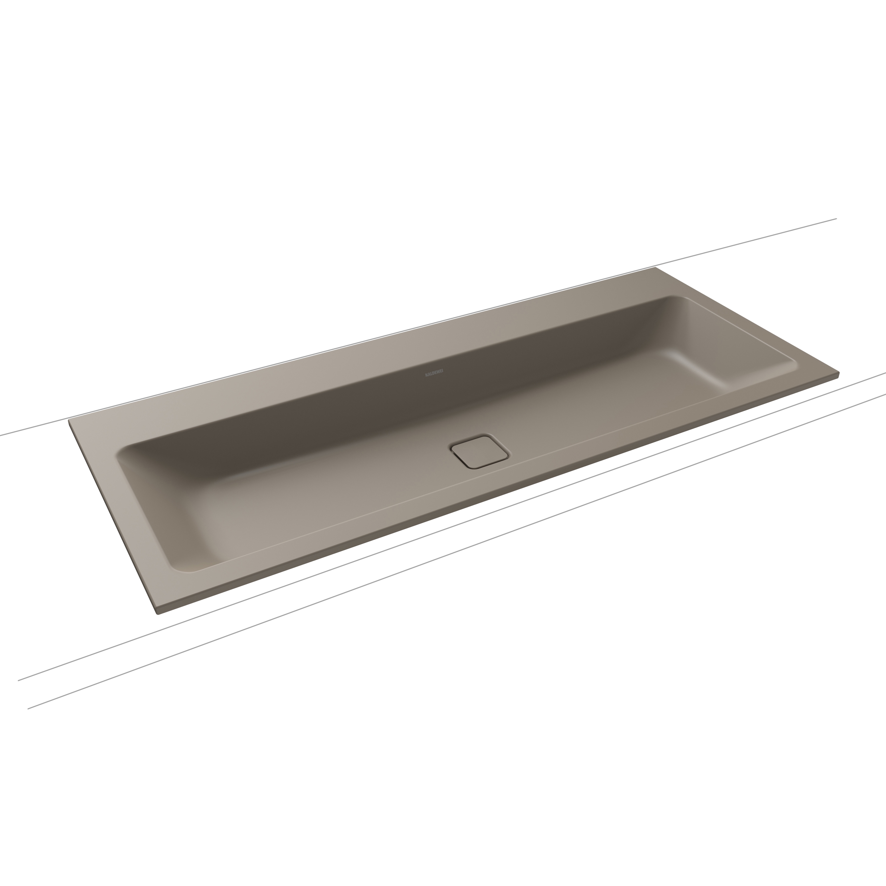Cono Built-in double Washbasin warm grey 60