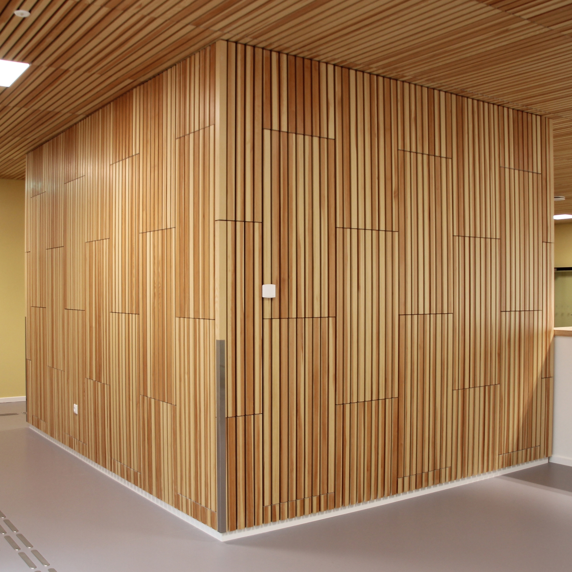 Display product RIBline Timber Slats Wall from manufacturer Lindner Group