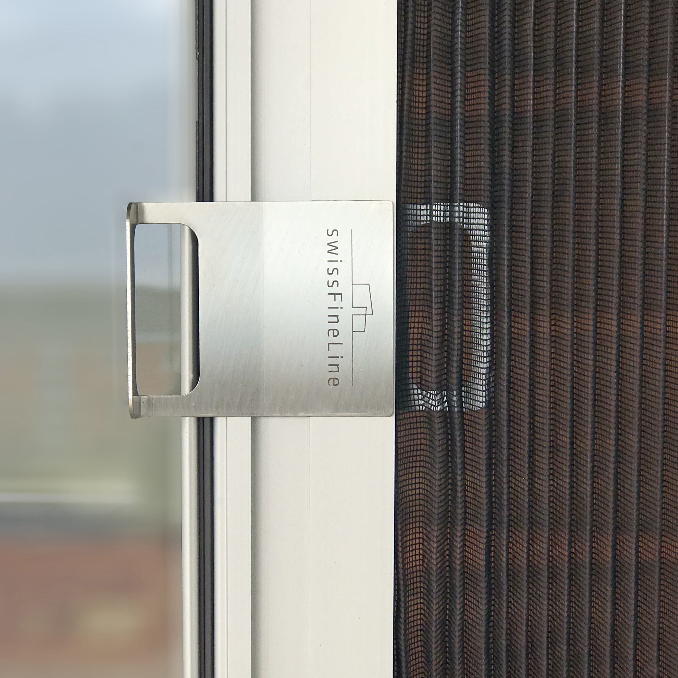 Display product Frameless sliding windows with invisible insect screen from manufacturer swissFineLine