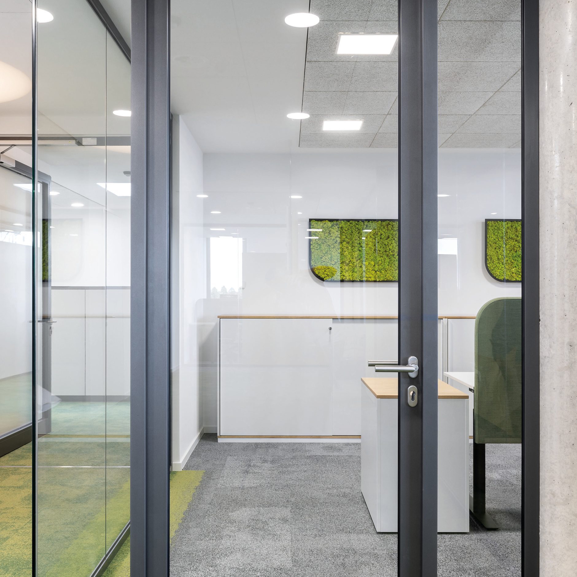Display product fecodoor glass A40 from manufacturer feco. Die Systemwand.