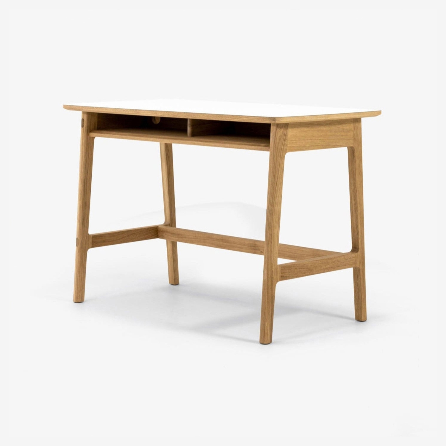 Display product Dulwich Desk - Polaris Top | Oak / Polaris White from manufacturer Case Furniture