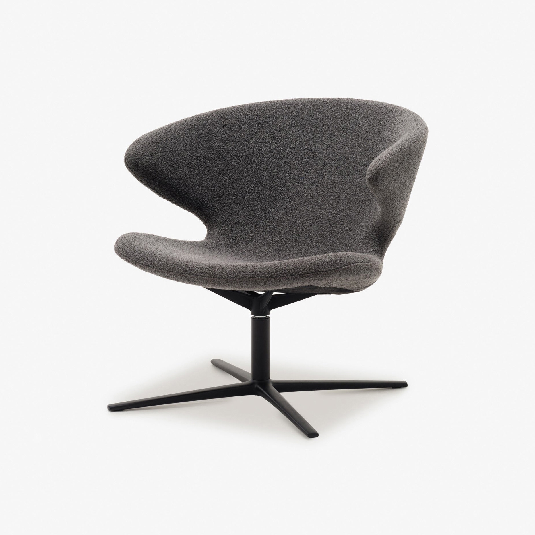 Ella Swivel Lounge Chair | Black / Slate