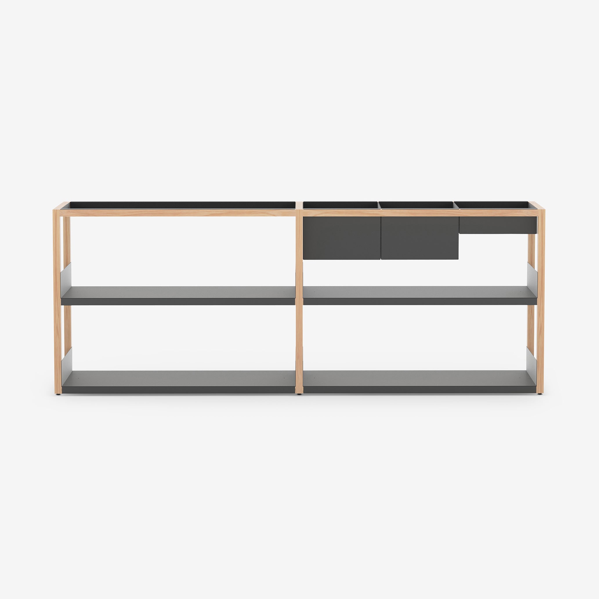 Lap Shelving Low | Combination | Oak / Black