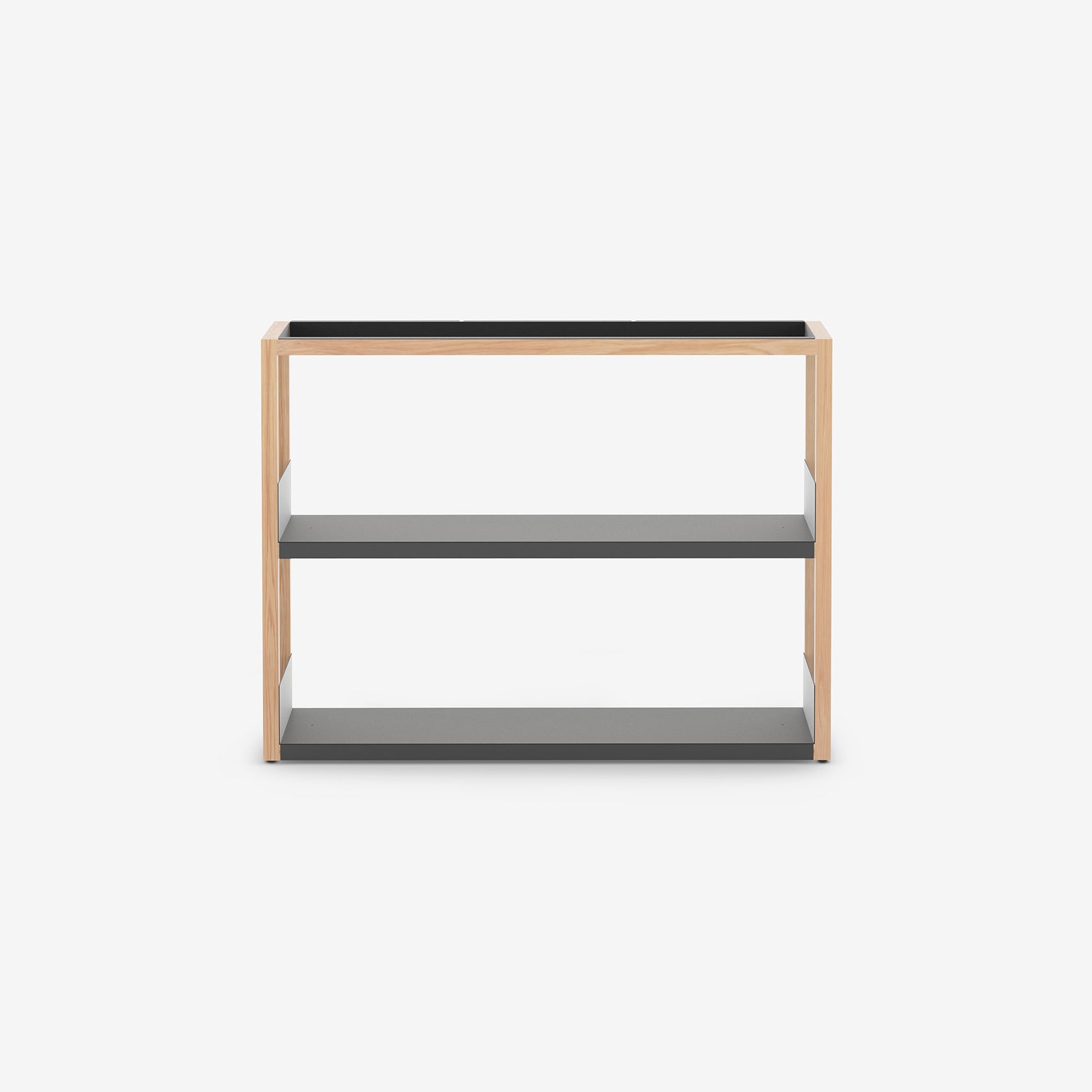 Lap Shelving Low | Library | Oak / Black