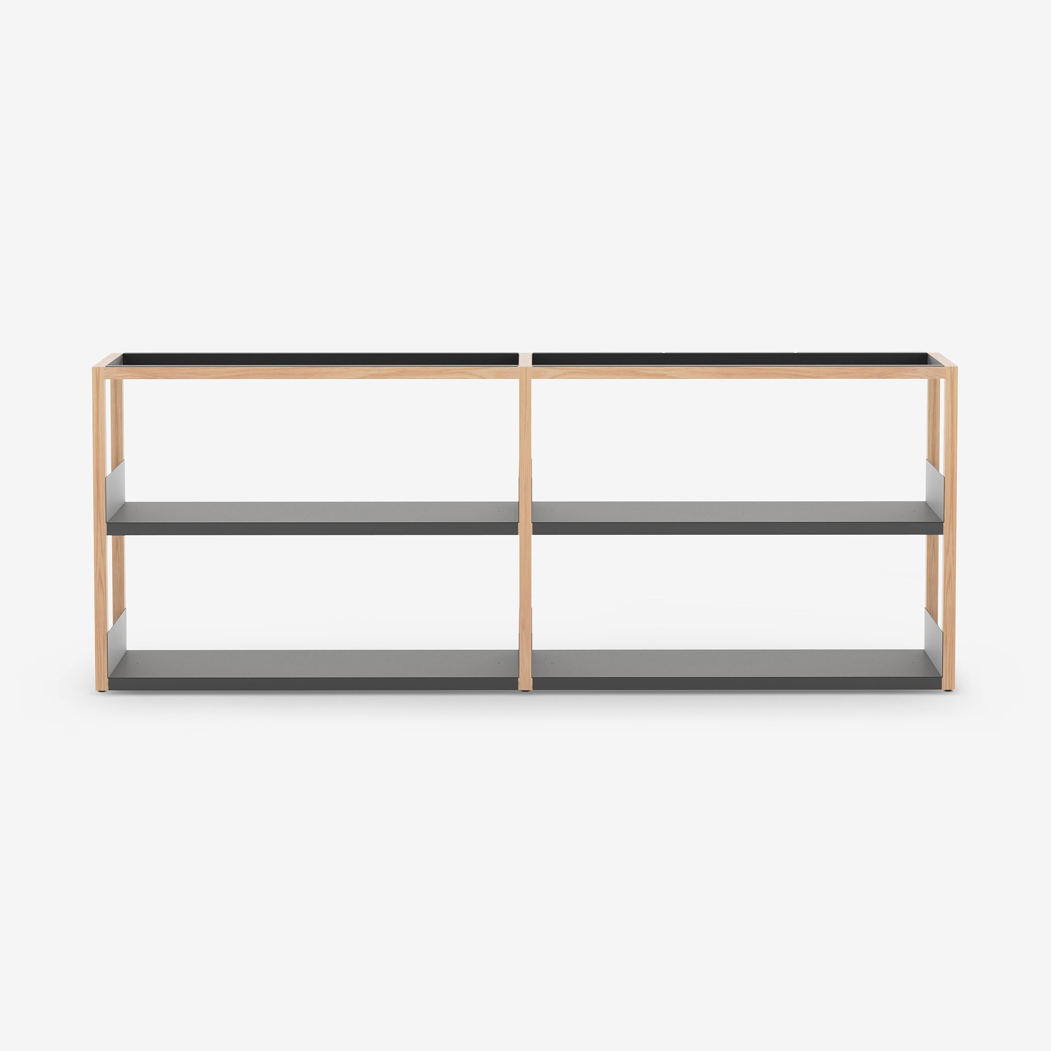 Lap Shelving Low | Library | Oak / Black
