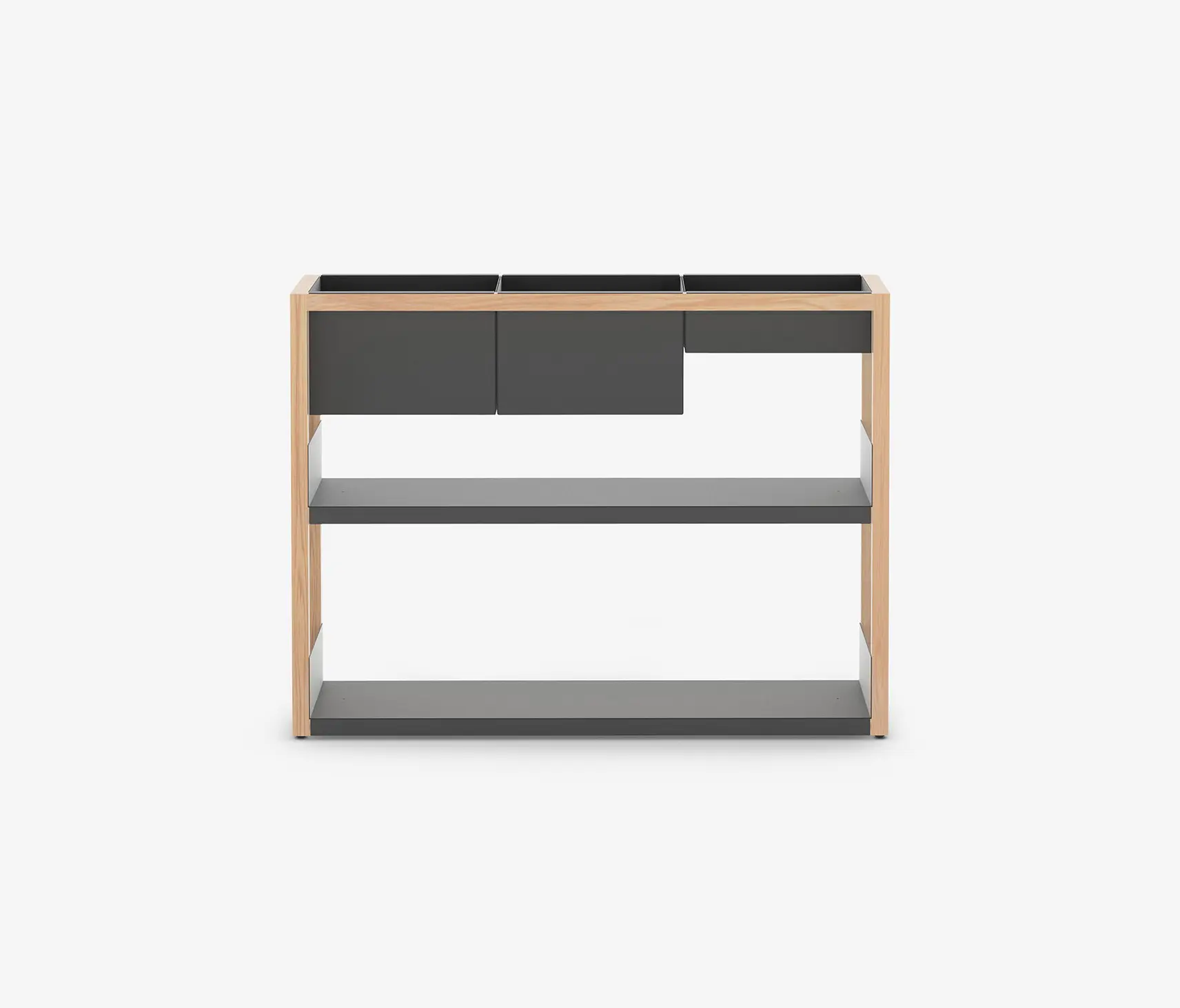 Case Furniture - Lap Shelving Low | Storage | Oak / Black