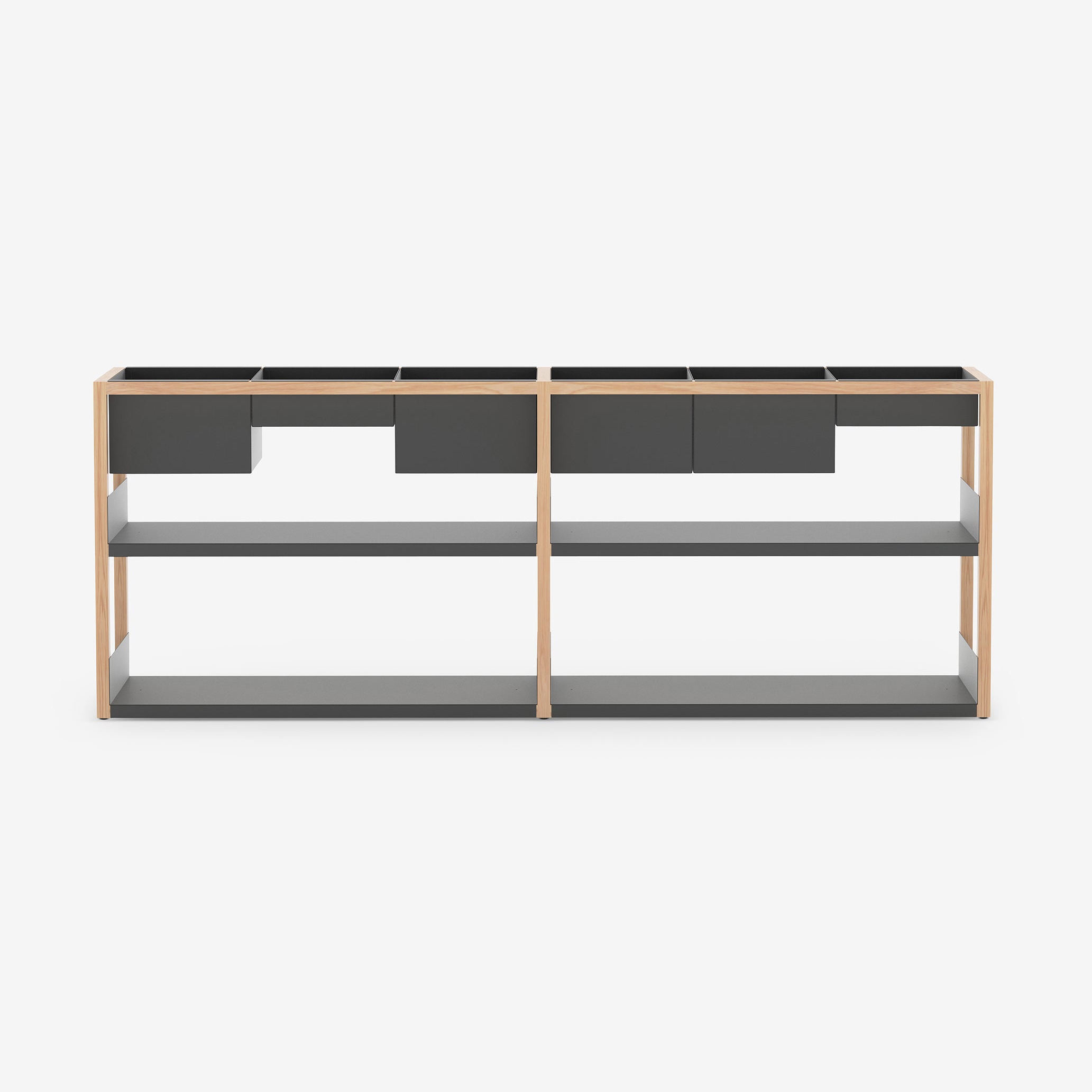 Mostrar el producto Lap Shelving Low | Storage | Oak / Black del fabricante Case Furniture