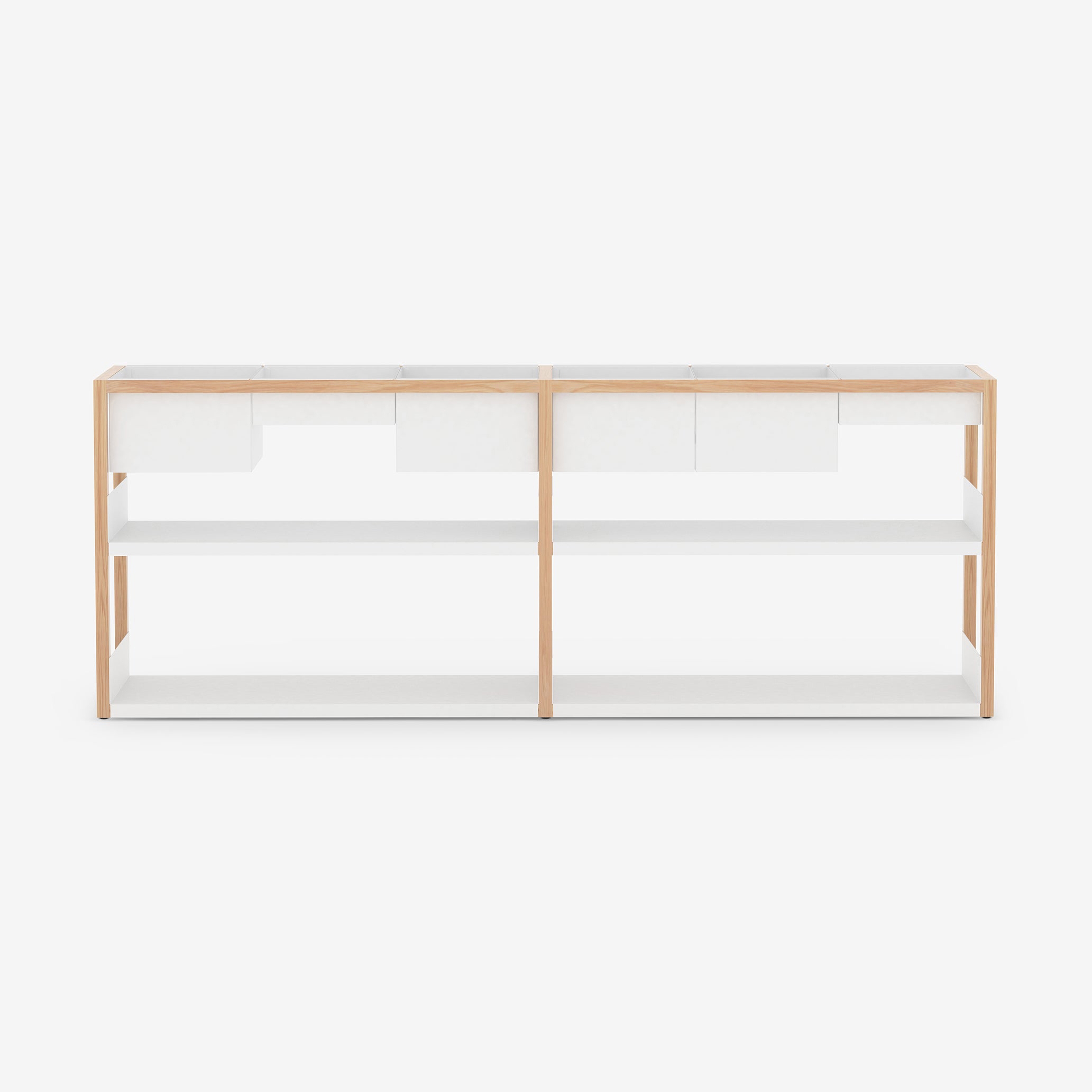 Lap Shelving Low | Storage | Oak / White