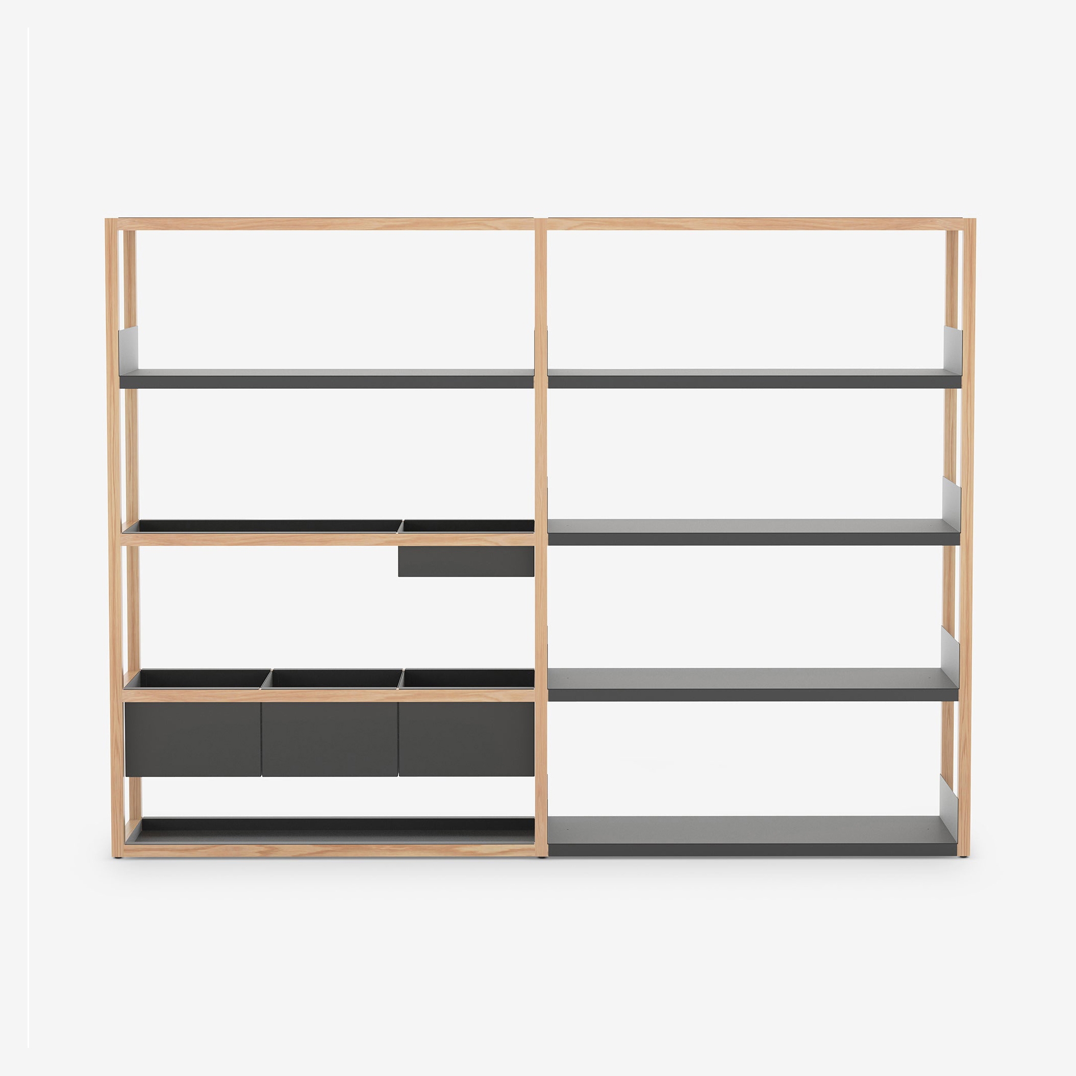 Mostra il prodotto Lap Shelving Medium | Combination | Oak / Black del produttore Case Furniture
