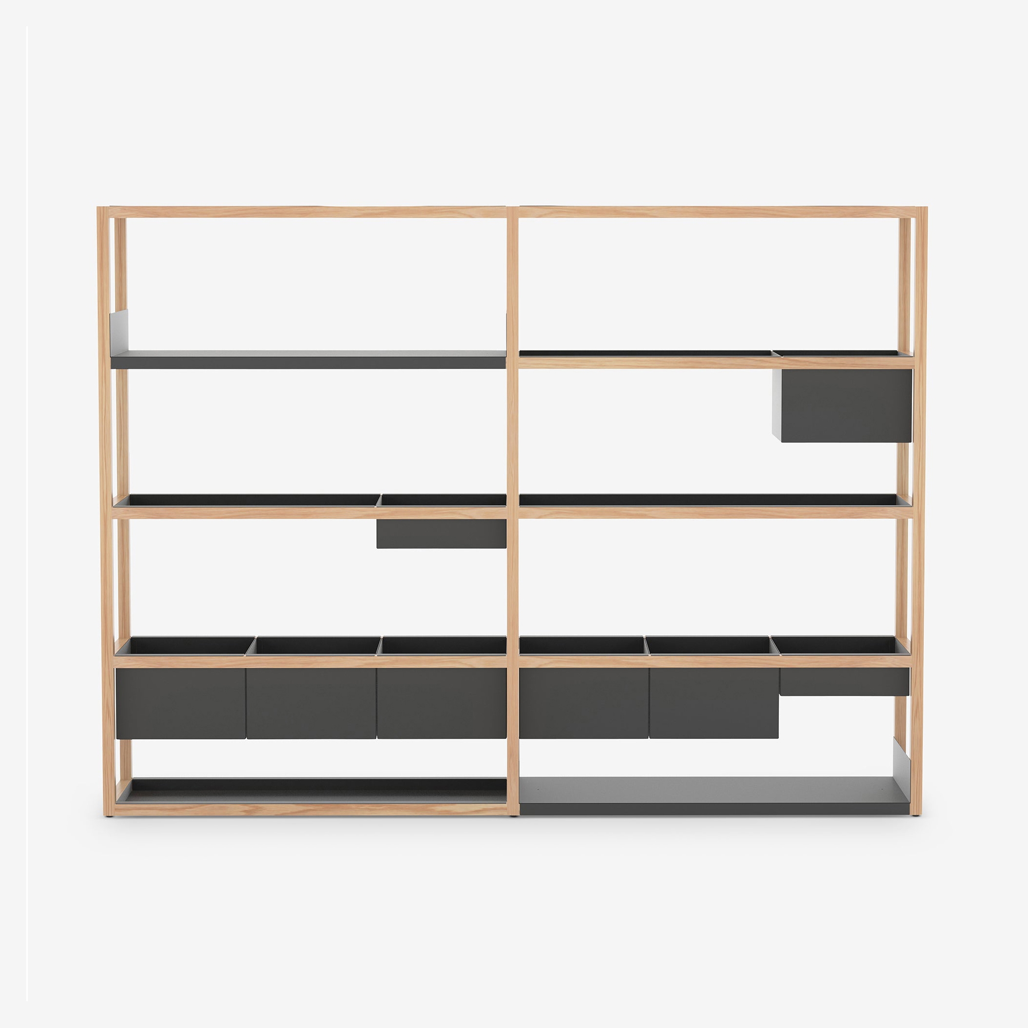 Lap Shelving Medium | Storage | Oak / Black