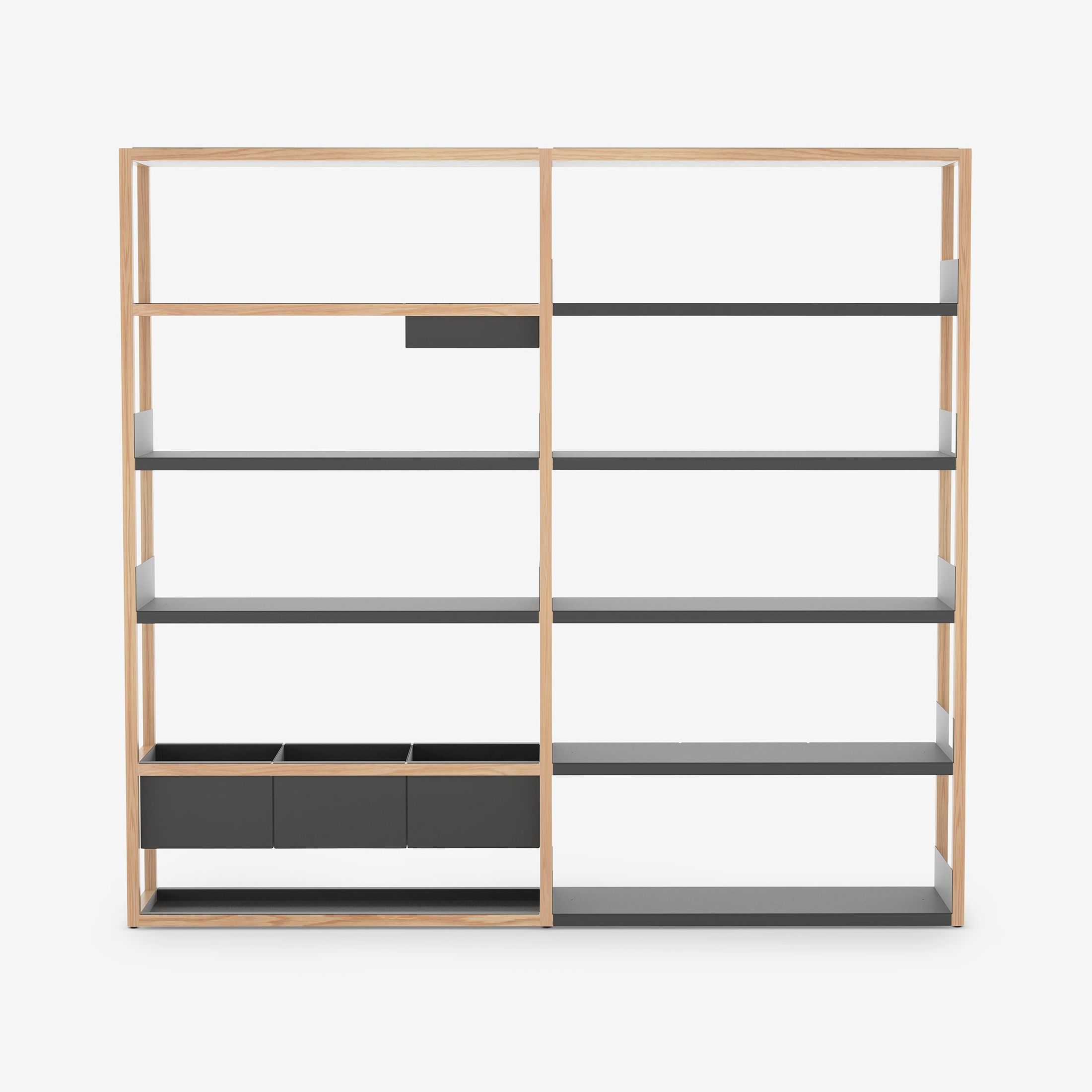 Mostra il prodotto Lap Shelving Tall | Combination | Oak / Black del produttore Case Furniture