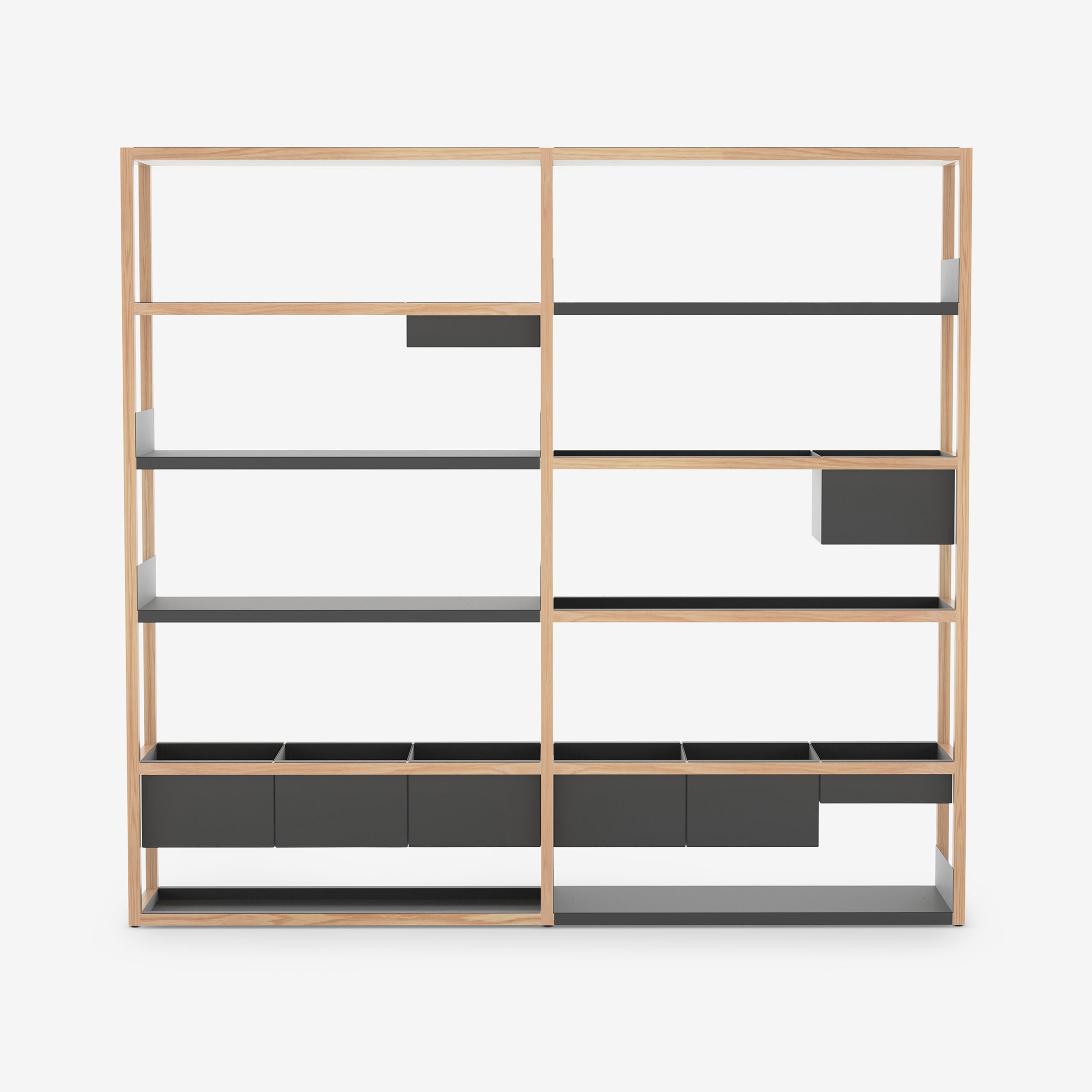 Lap Shelving Tall | Storage | Oak / Black