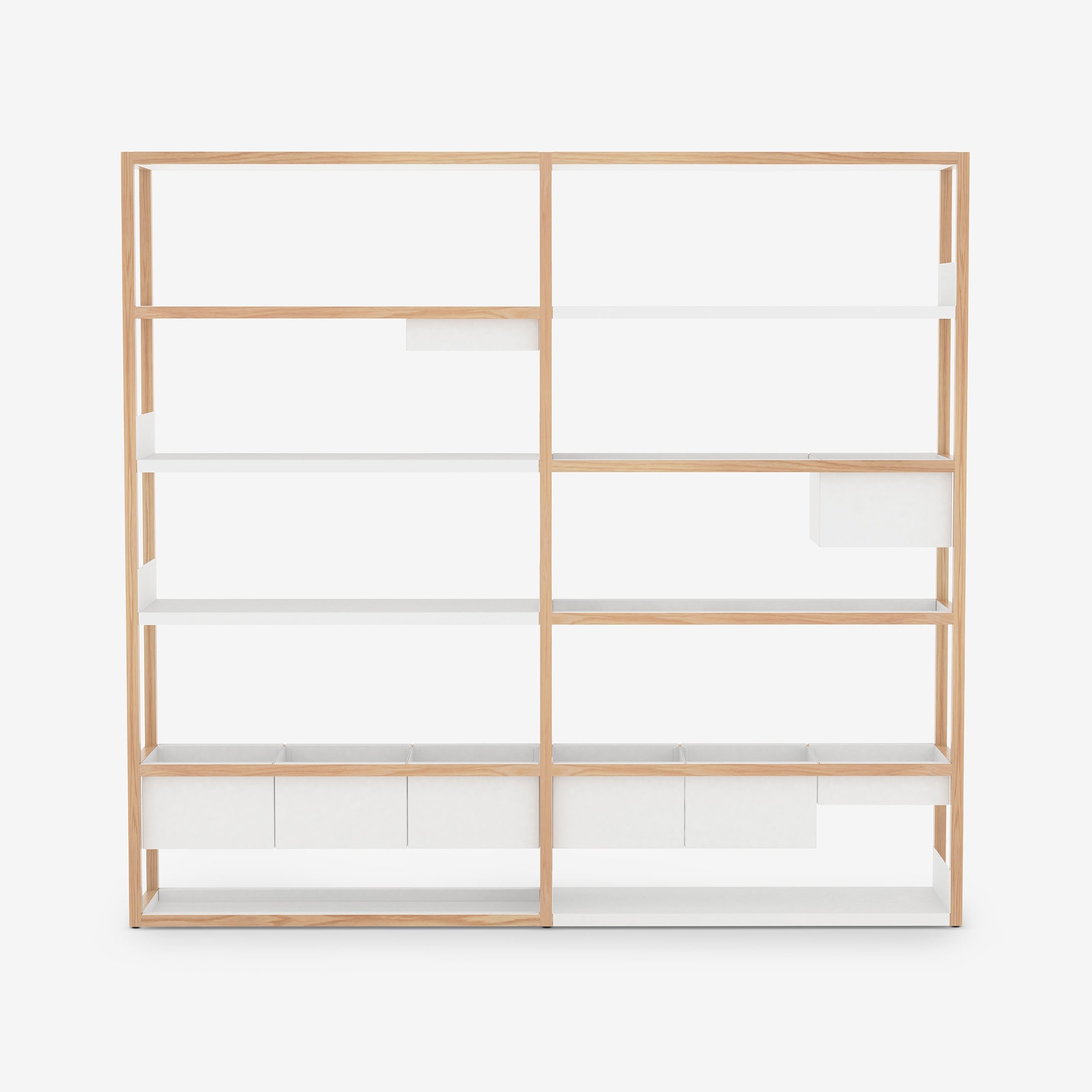 Display product Lap Shelving Tall | Storage | Oak / White from manufacturer Case Furniture