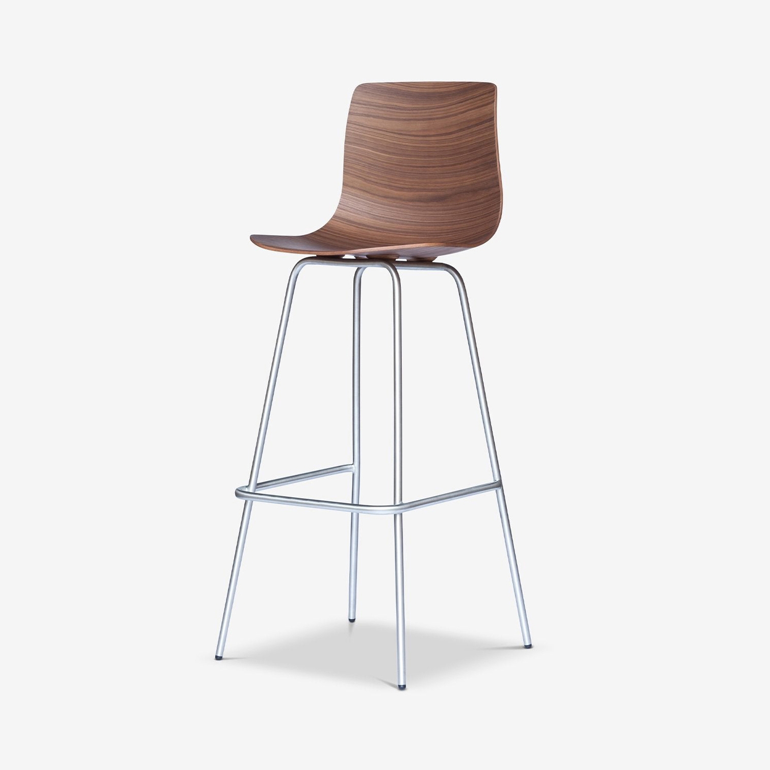 Mostrar el producto Loku Stool Tubular Base | Walnut / Stainless Steel del fabricante Case Furniture