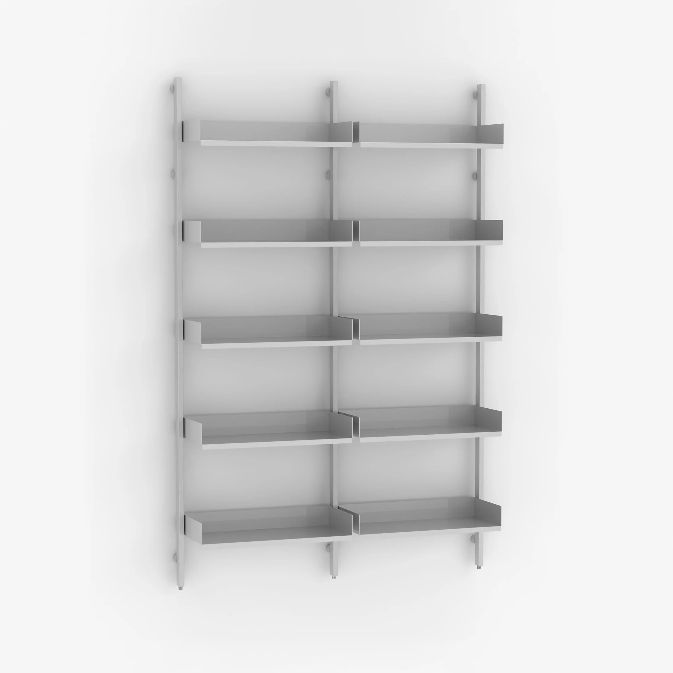 Display product Slot Shelving Double | Silver - width 600 / 600 mm from manufacturer Case Furniture