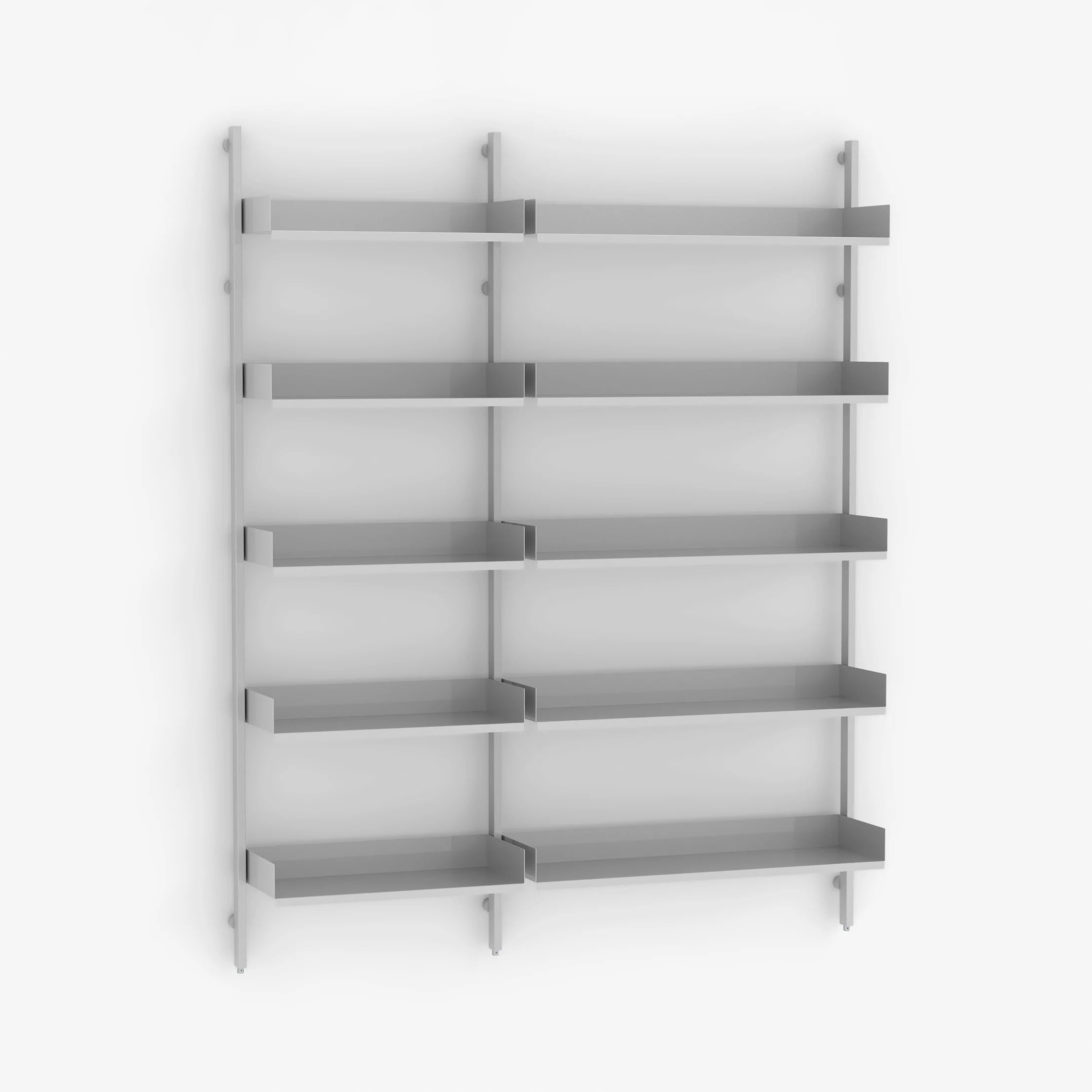 Display product Slot Shelving Double | Silver - width 600 / 900 mm from manufacturer Case Furniture