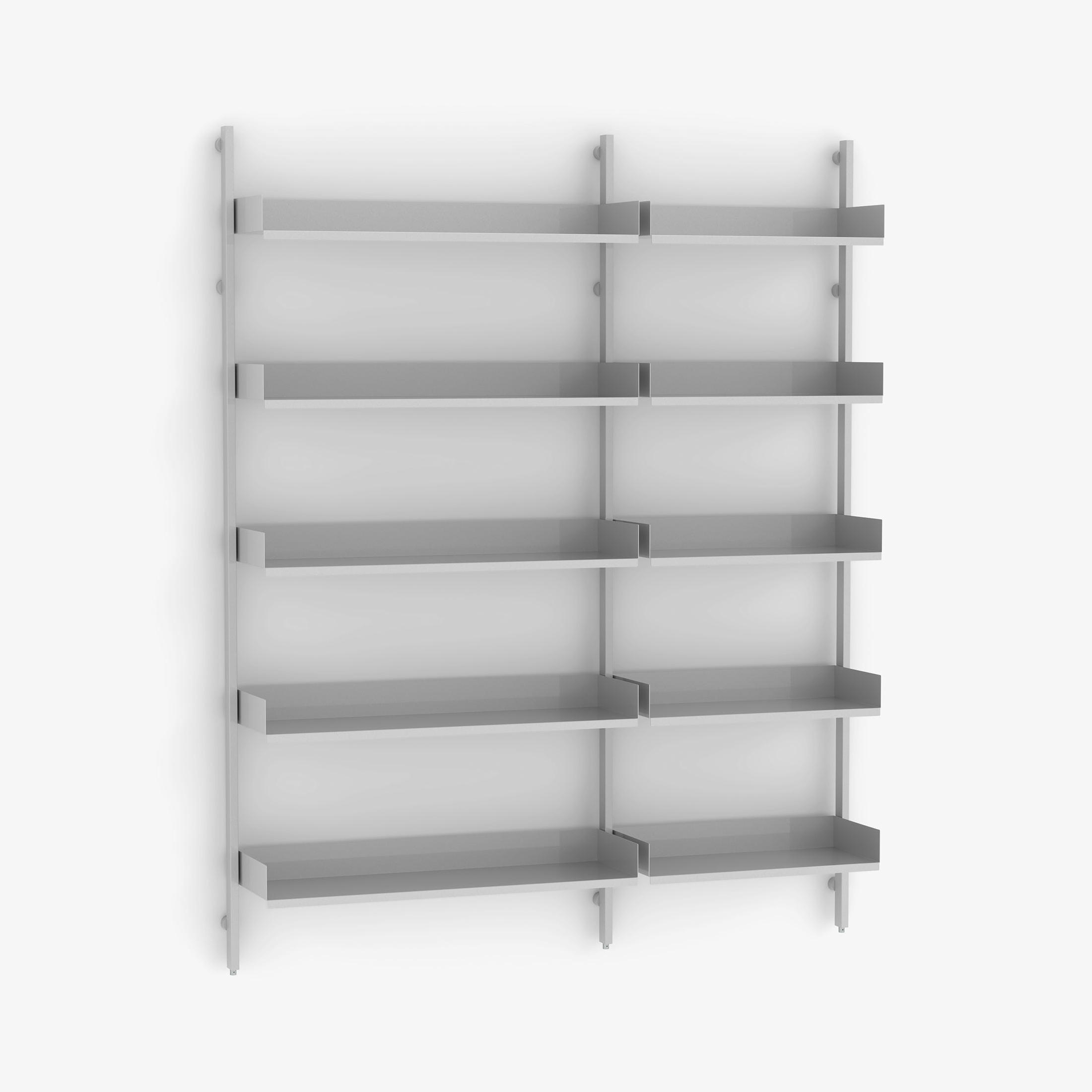 Slot Shelving Double | Silver - width 900 / 600 mm
