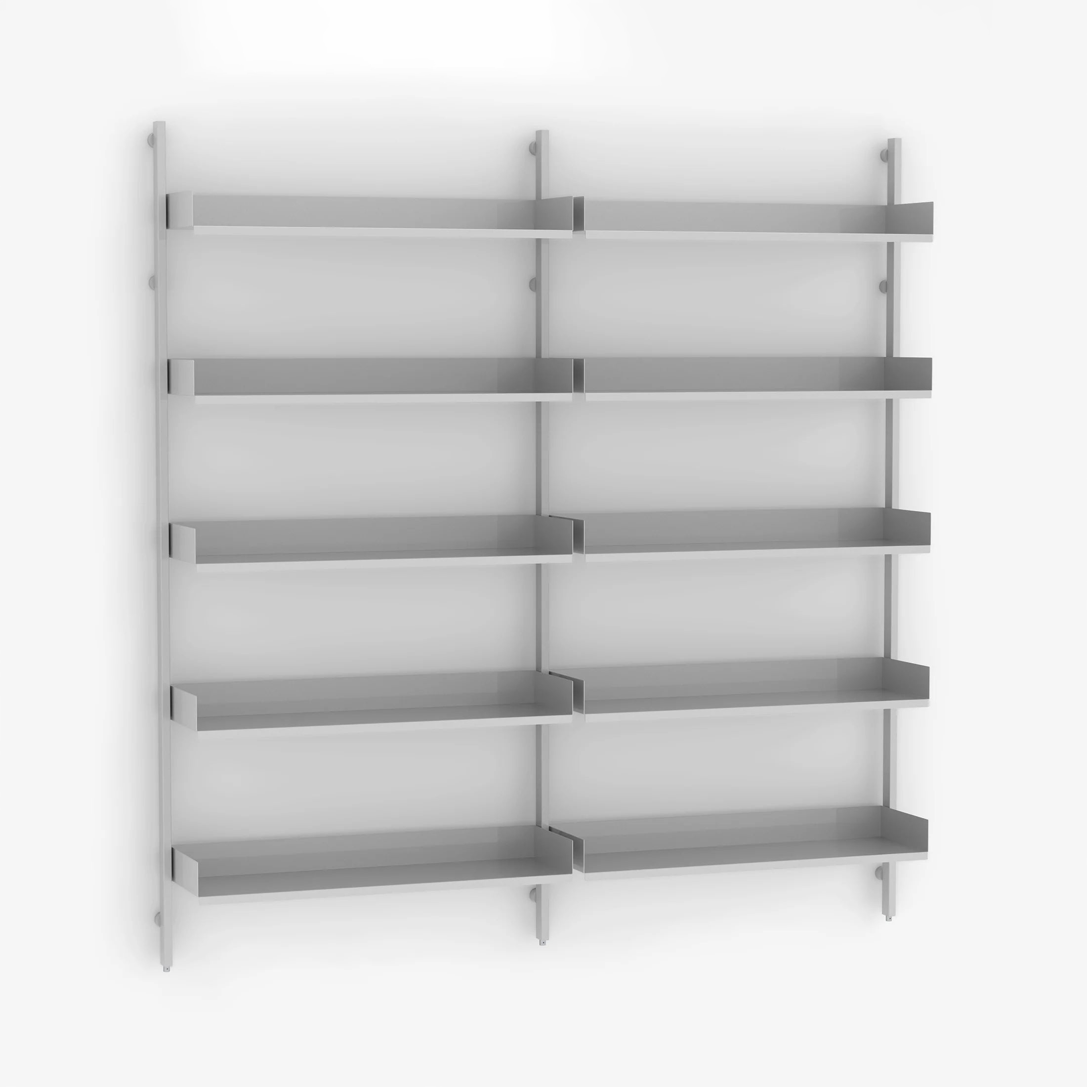 Display product Slot Shelving Double | Silver - width 900 / 900 mm from manufacturer Case Furniture
