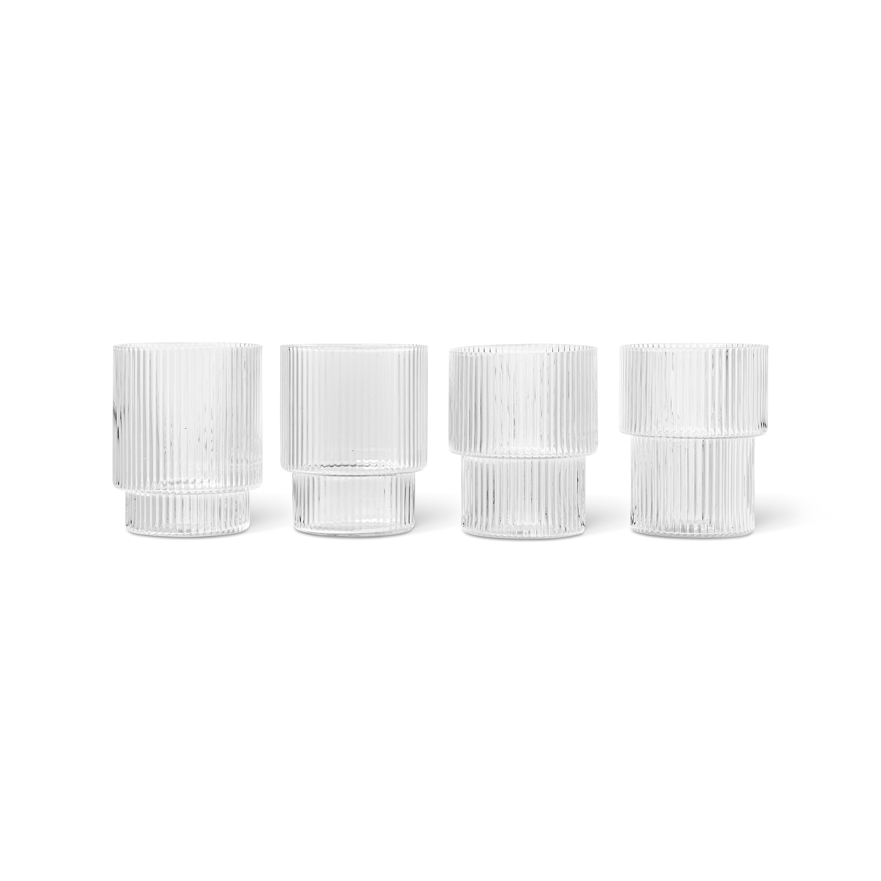 Display product Ripple Glasses - Set of 4 - Clear from manufacturer ferm LIVING