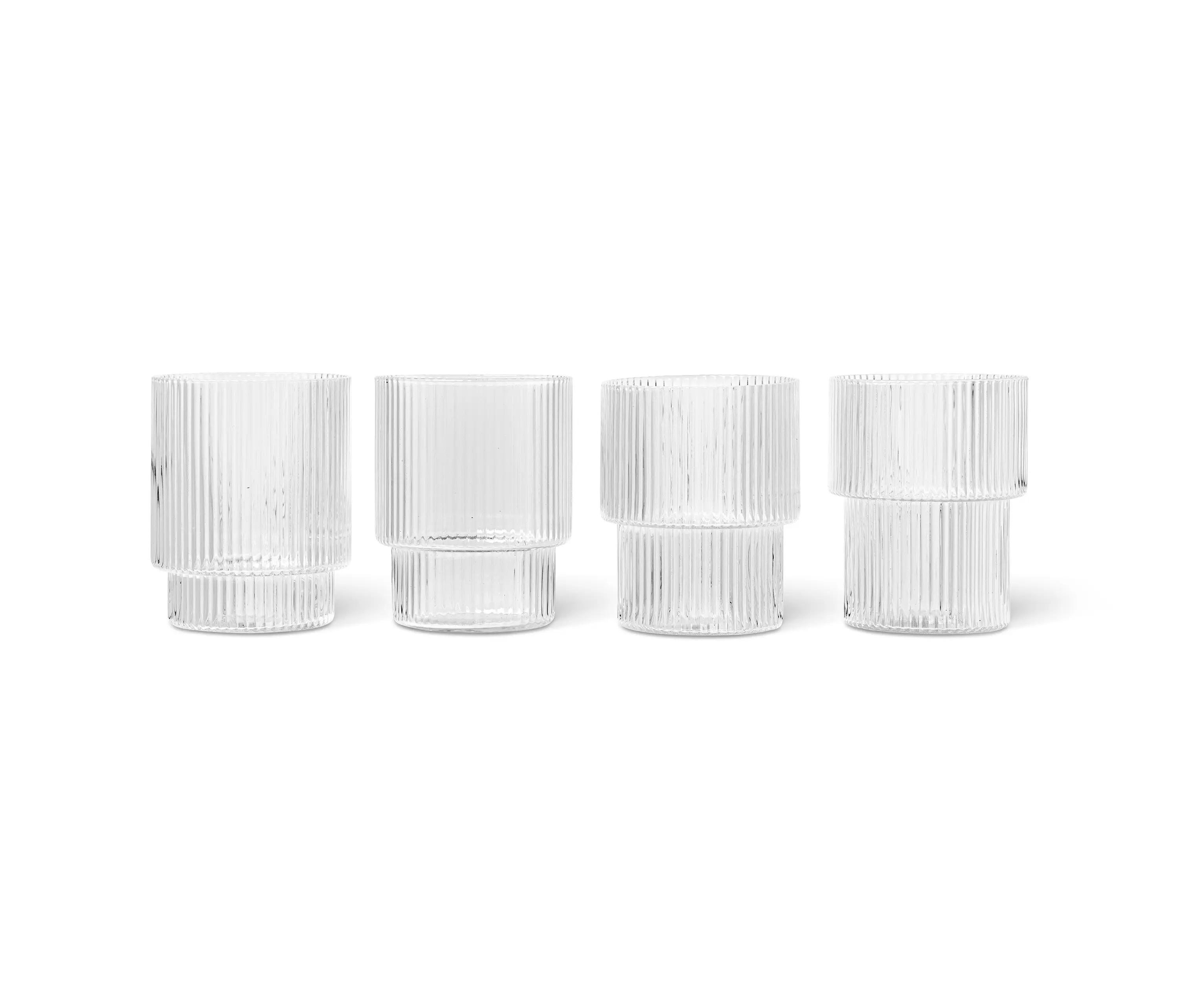 ferm LIVING - Ripple Glasses - Set of 4 - Clear