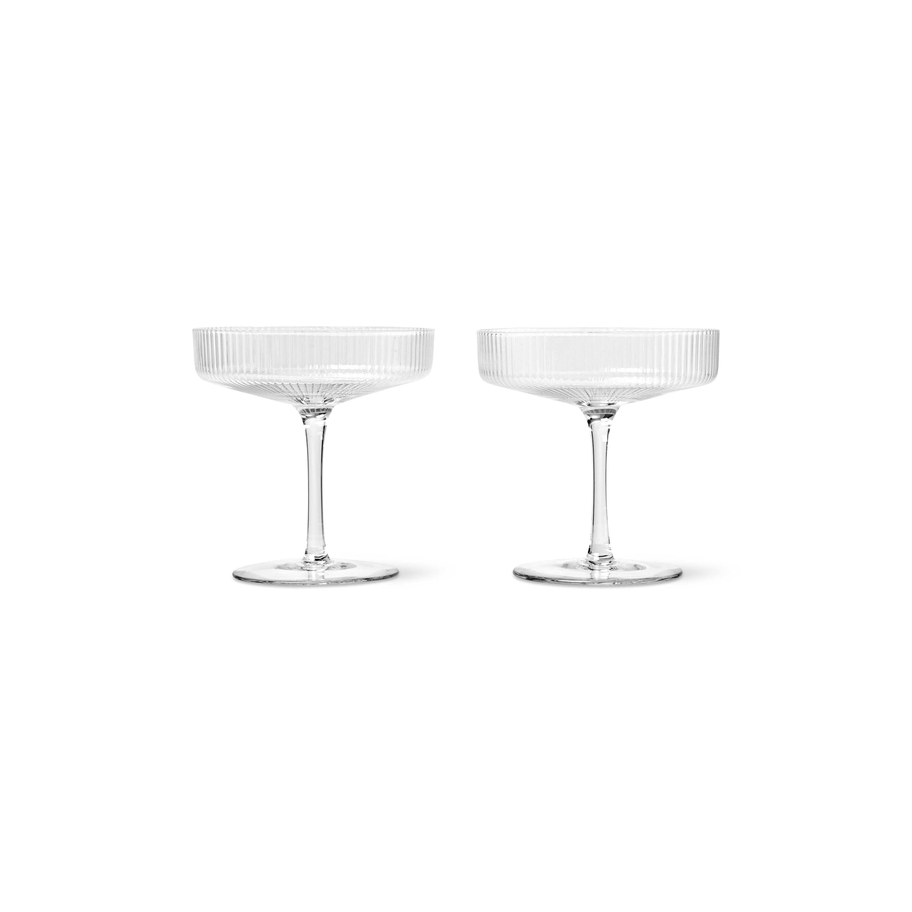 Ripple Champagne Saucers - Set of 2 - Cl