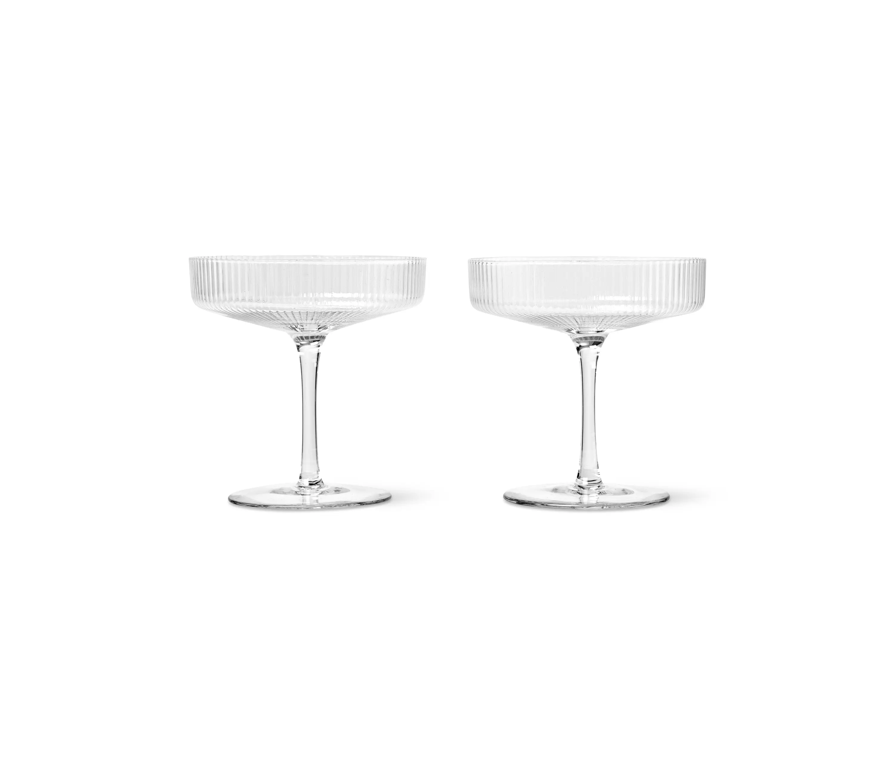 ferm LIVING - Ripple Champagne Saucers - Set of 2 - Cl