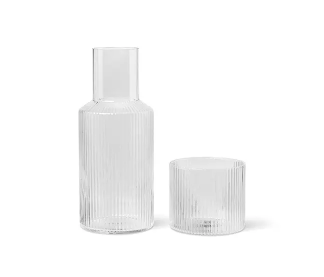 ferm LIVING - Ripple Small Carafe Set - Clear