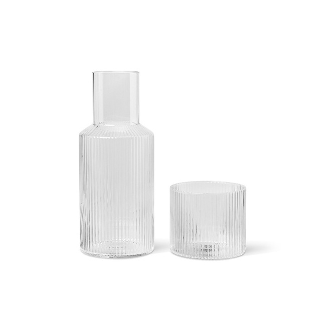 Display product Ripple Small Carafe Set - Clear from manufacturer ferm LIVING