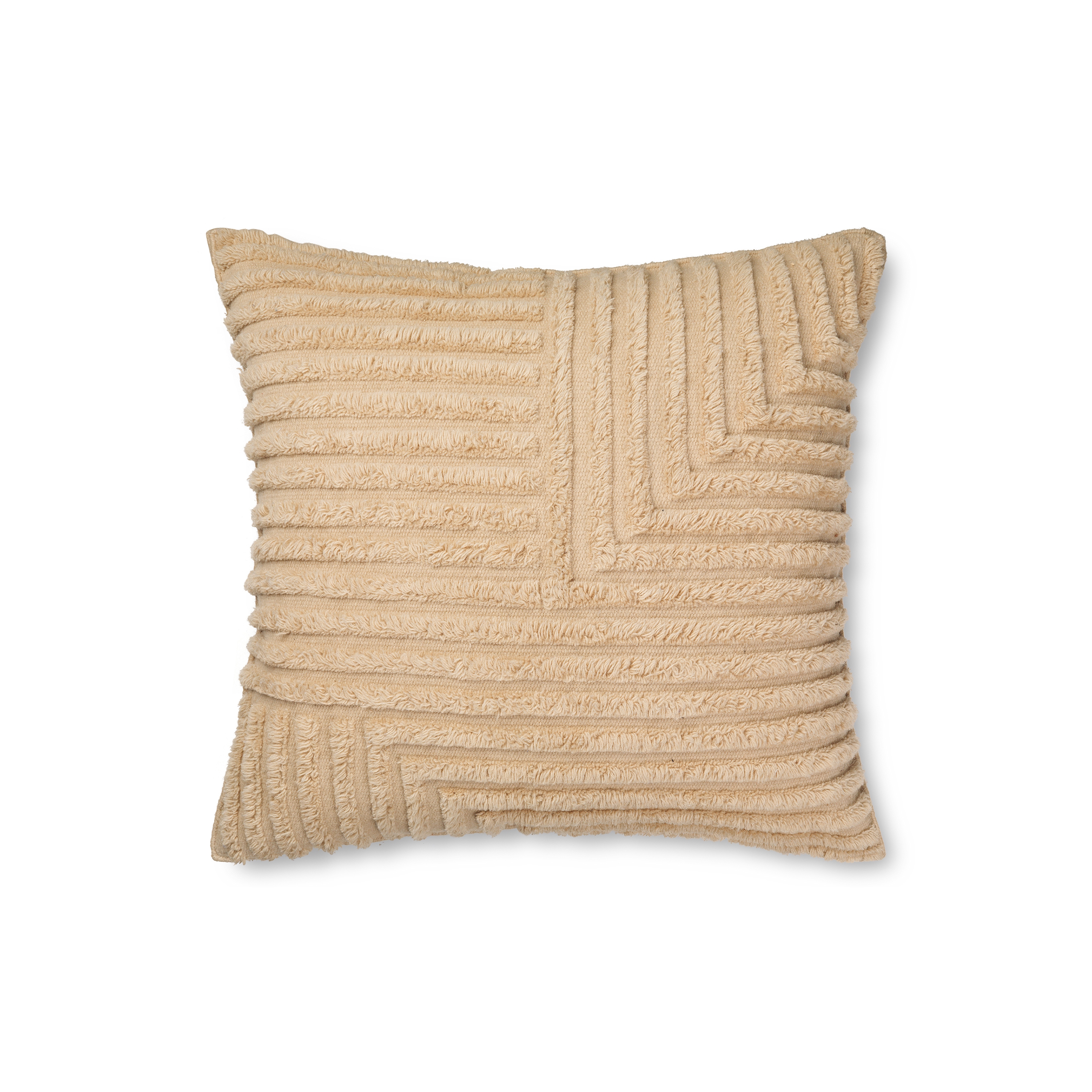 Display product Crease Wool Cushion - Large - Light Sand from manufacturer ferm LIVING