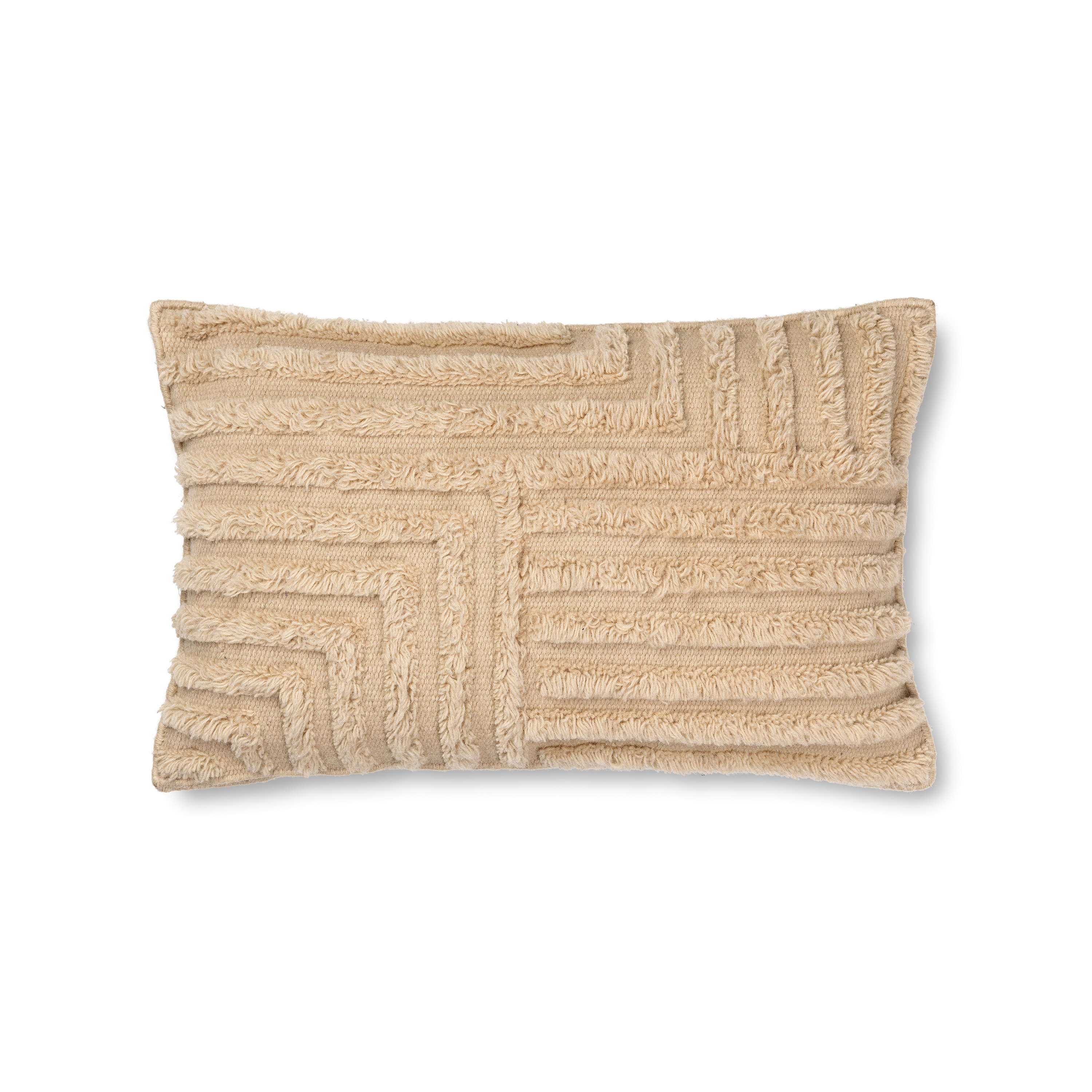 Vertoon produk Crease Wool Cushion Rect. - Light Sand van vervaardiger ferm LIVING
