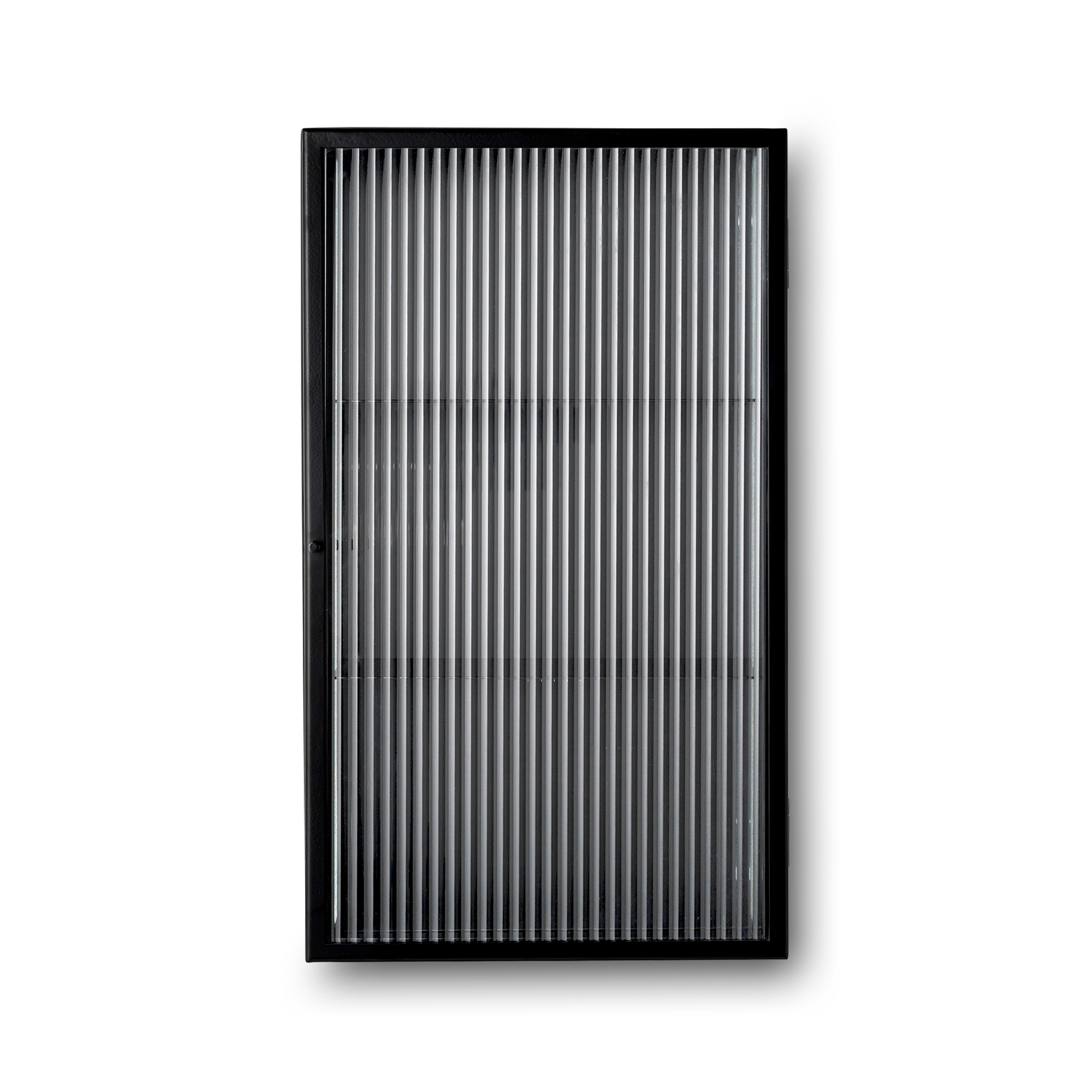Display product Haze Wall Cabinet - Reeded Glas - Black from manufacturer ferm LIVING