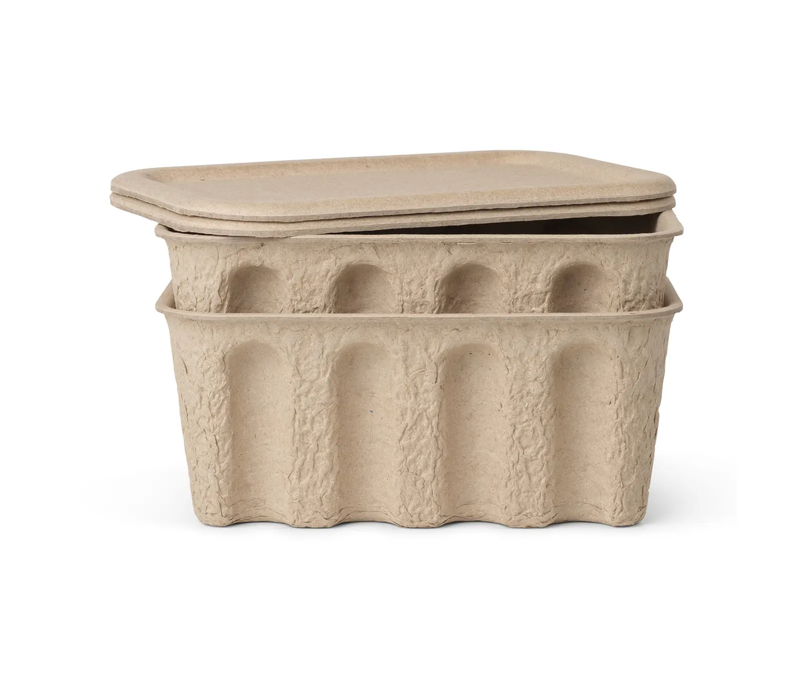 ferm LIVING - Paper Pulp Box - Small - Set of 2 - Brow