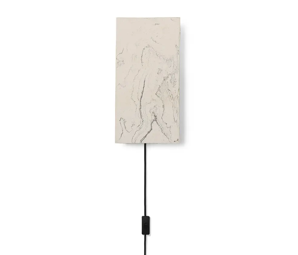 ferm LIVING - Argilla Wall Lamp Rectangular - Marble White