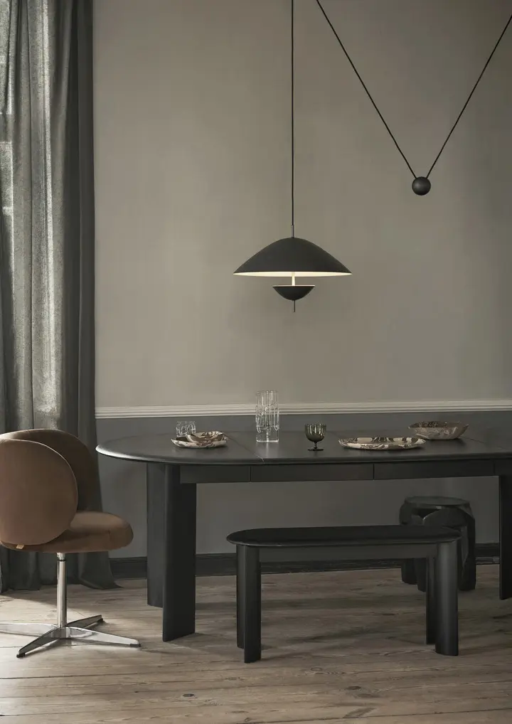 ferm LIVING - Bevel Table - Extendable x 2 - Black Beech