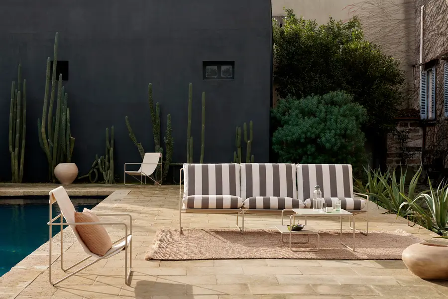 ferm LIVING - Desert 3-seater Stripe - Cashmere/Chocolate