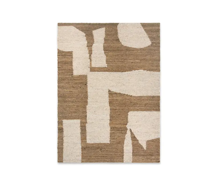 ferm LIVING - Piece Rug - 140 x 200 - Off-white/Toffee