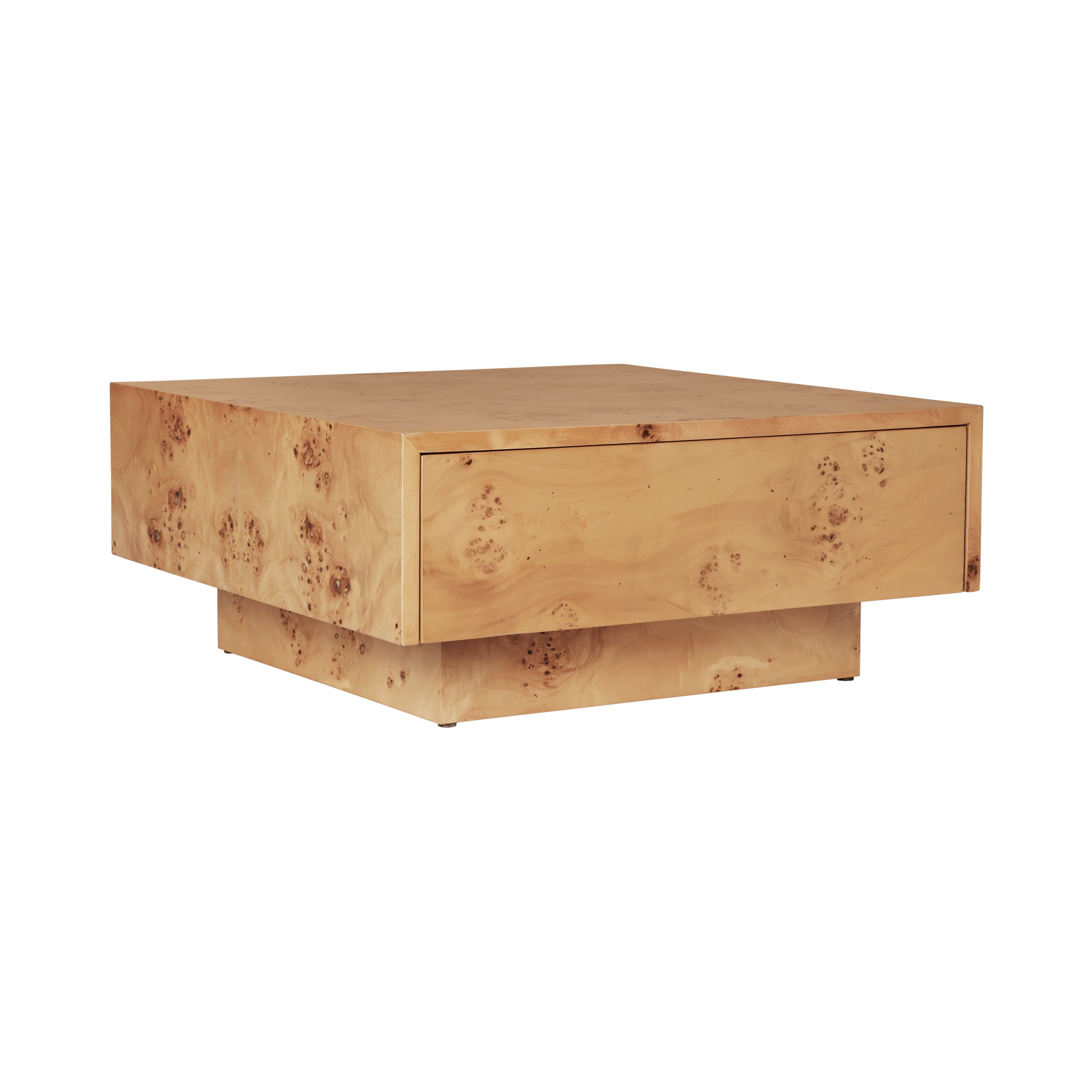 Burl Storage Coffee Table - Natural