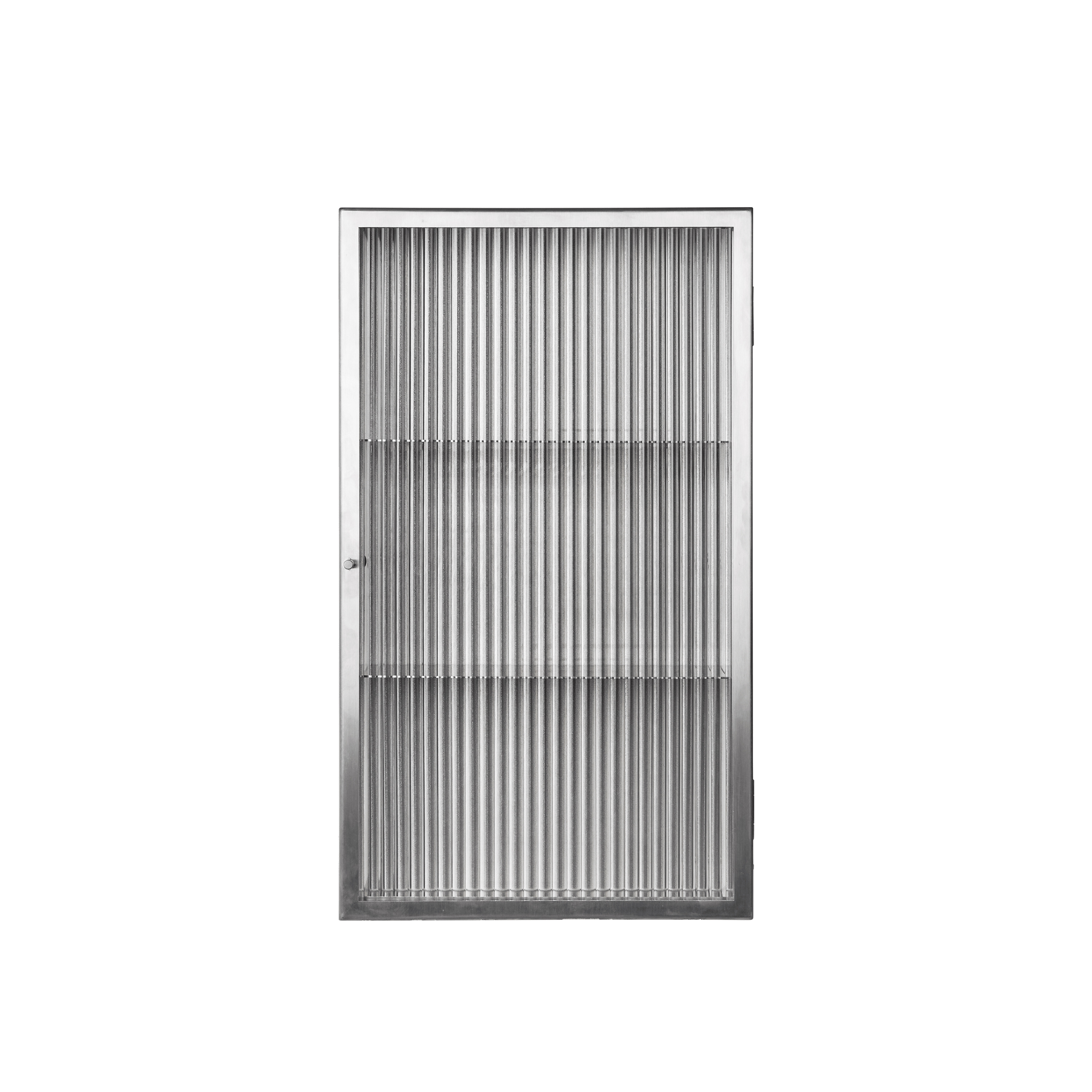 Display product Haze Wall Cabinet - Reeded Glass - Stainless Steel from manufacturer ferm LIVING